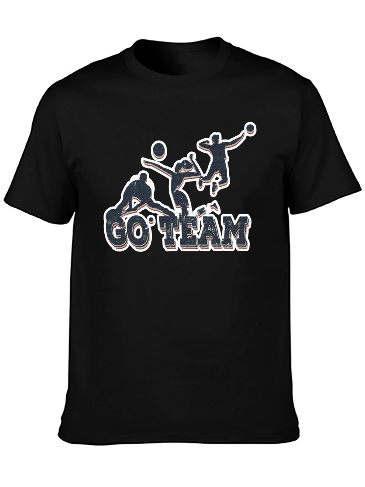Volleyball Go Team Black T-Shirt