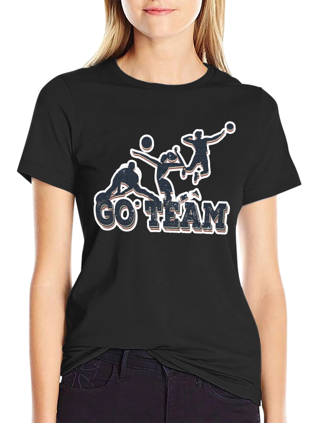 Volleyball Go Team Black T-Shirt