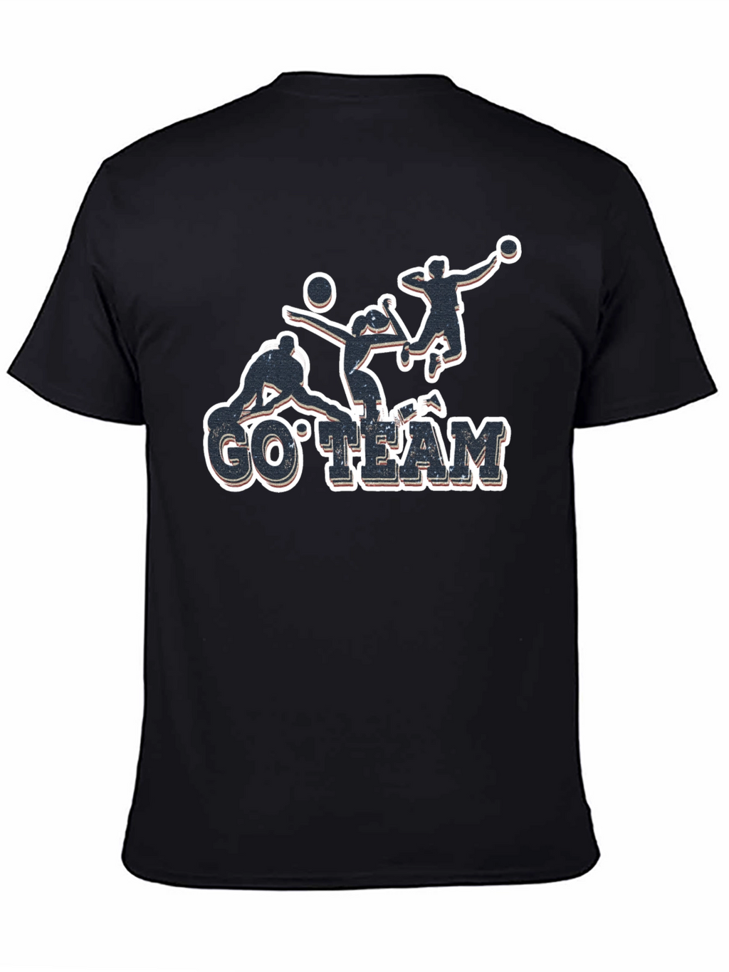 Volleyball Go Team Black T-Shirt