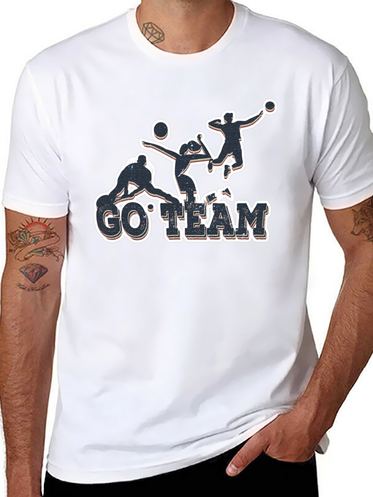 Volleyball Go Team Black T-Shirt