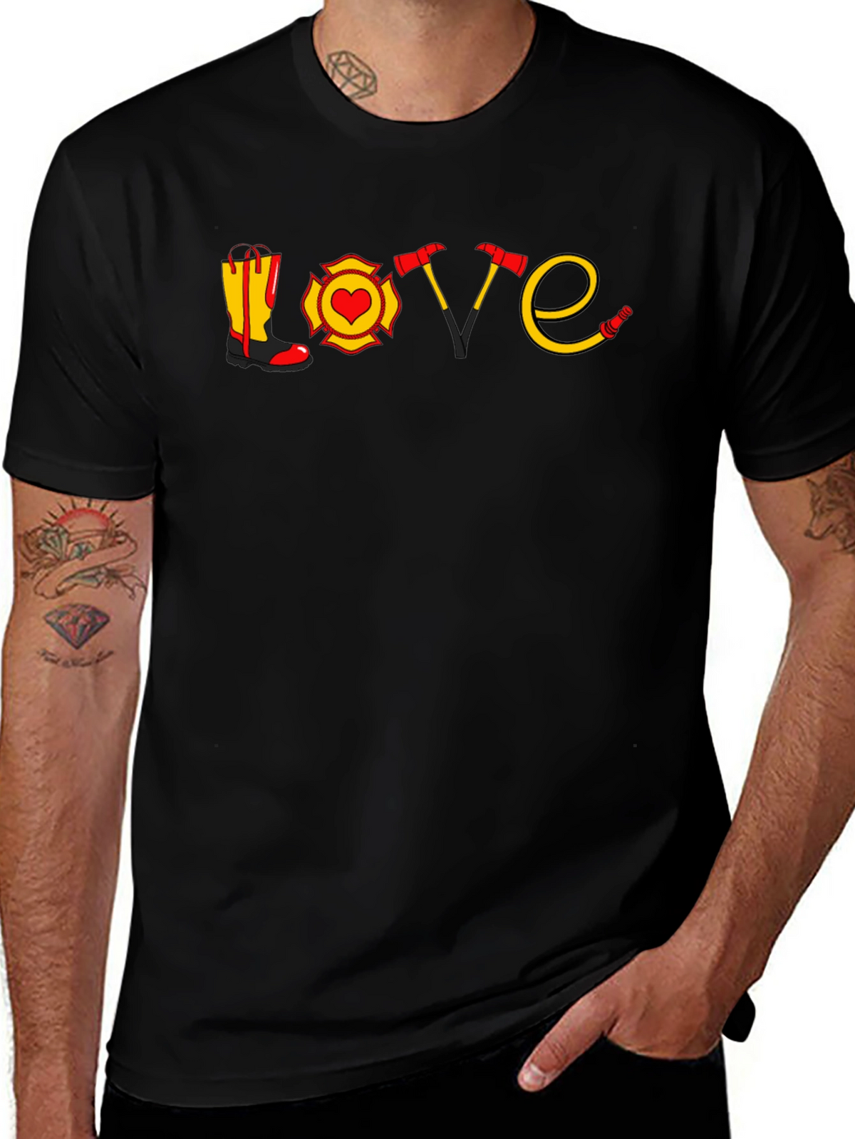 Firefighter Love Graphic T-Shirt