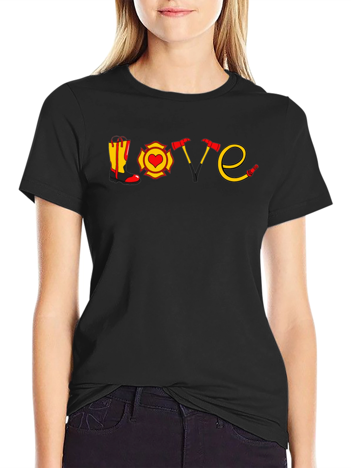 Firefighter Love Graphic T-Shirt