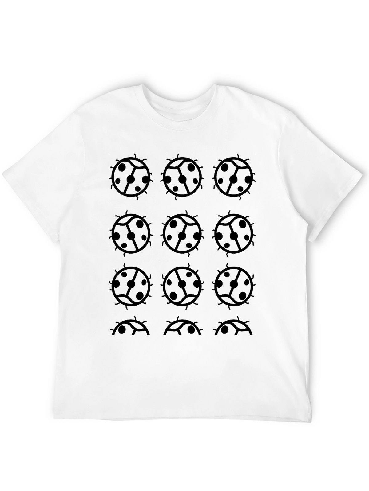 Black Ladybug Print Graphic Tee