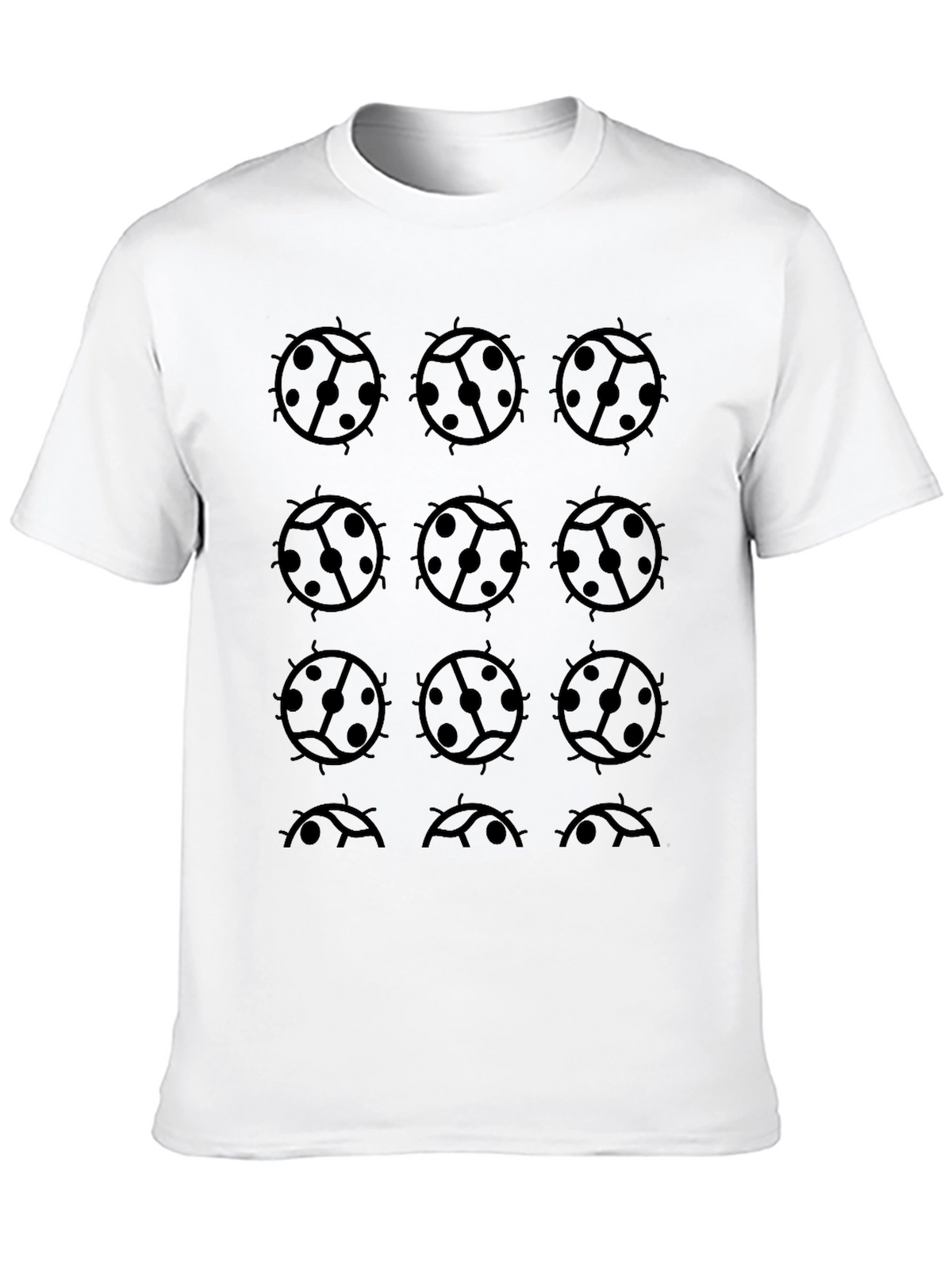 Black Ladybug Print Graphic Tee