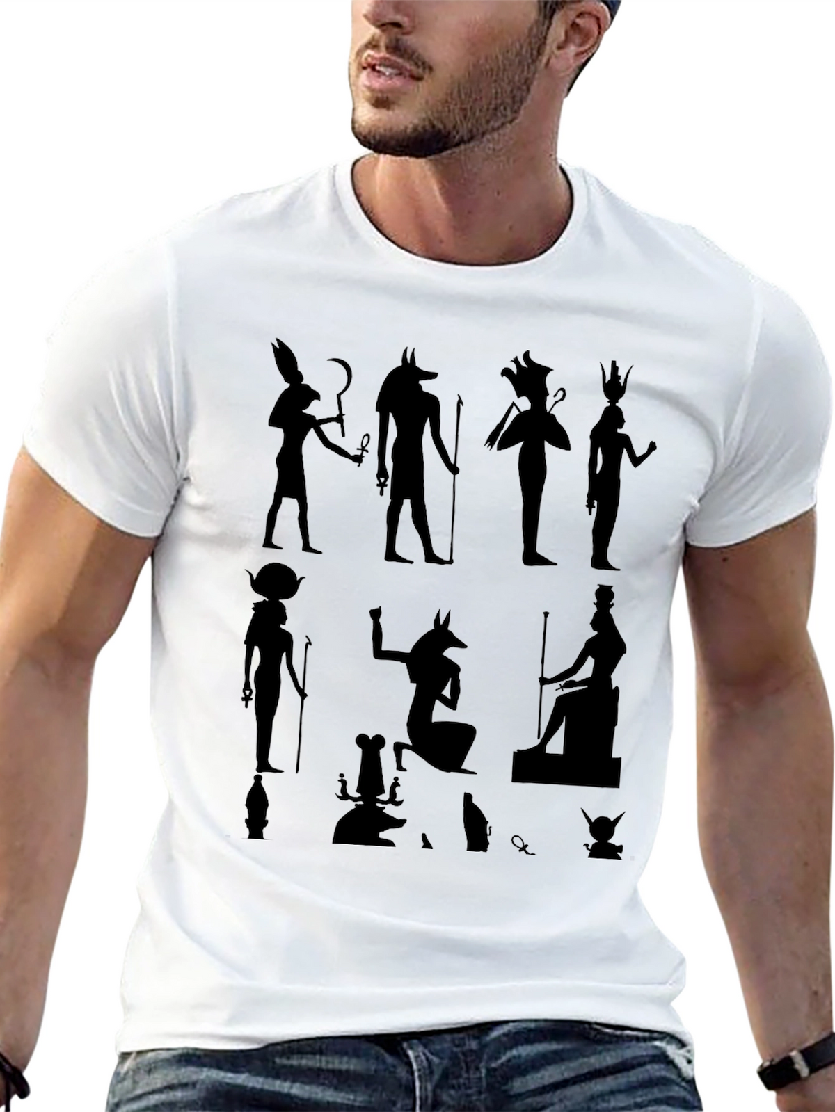 Egyptian God Graphic Tee - Black