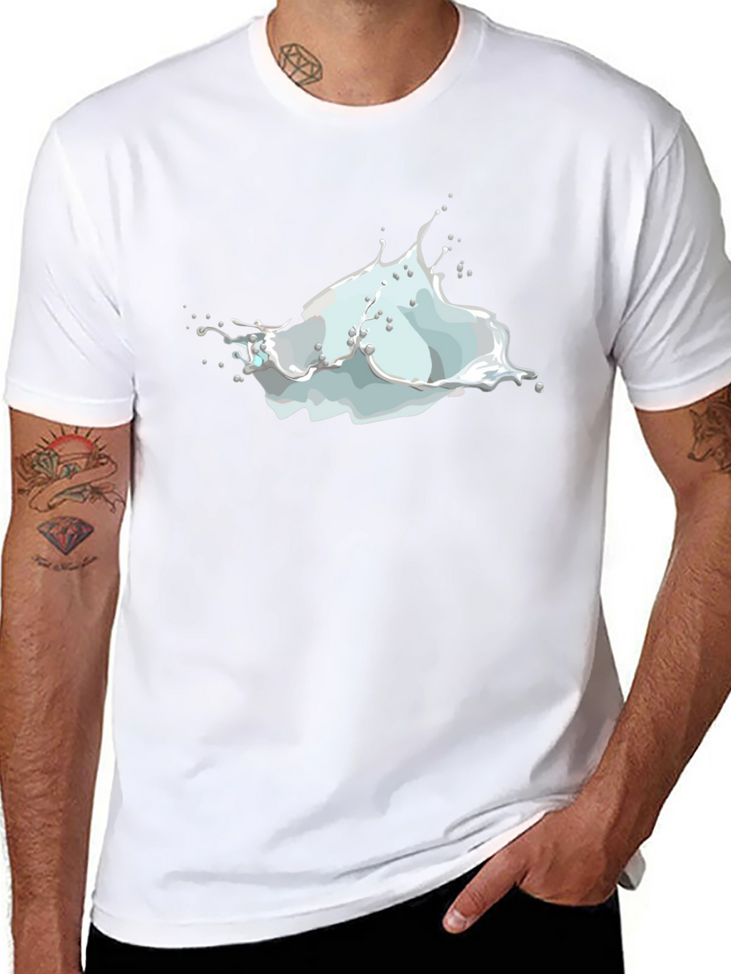 Milk Splash Graphic Tee - Mens Black T-Shirt
