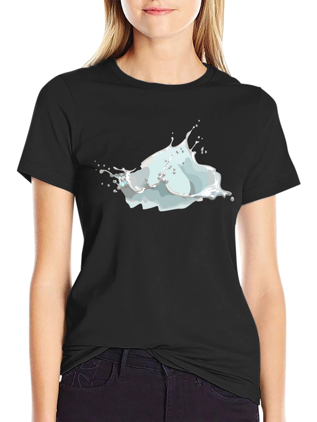 Milk Splash Graphic Tee - Mens Black T-Shirt
