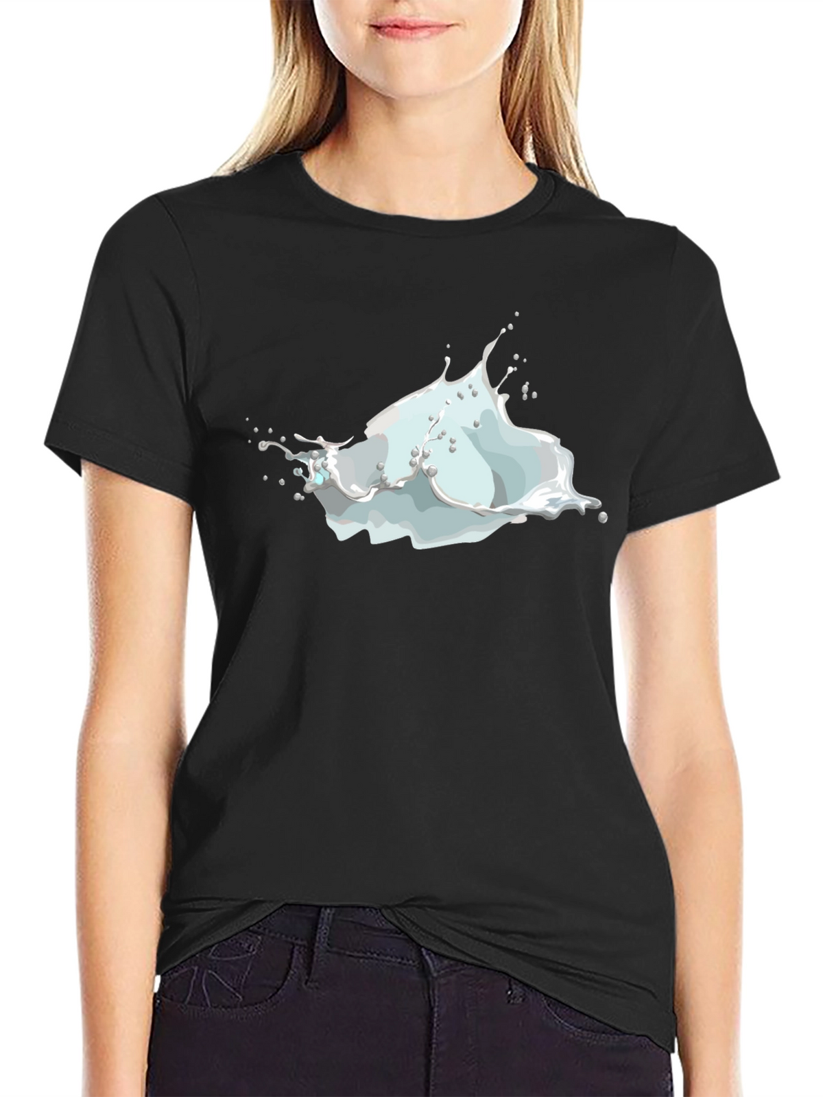 Milk Splash Graphic Tee - Mens Black T-Shirt