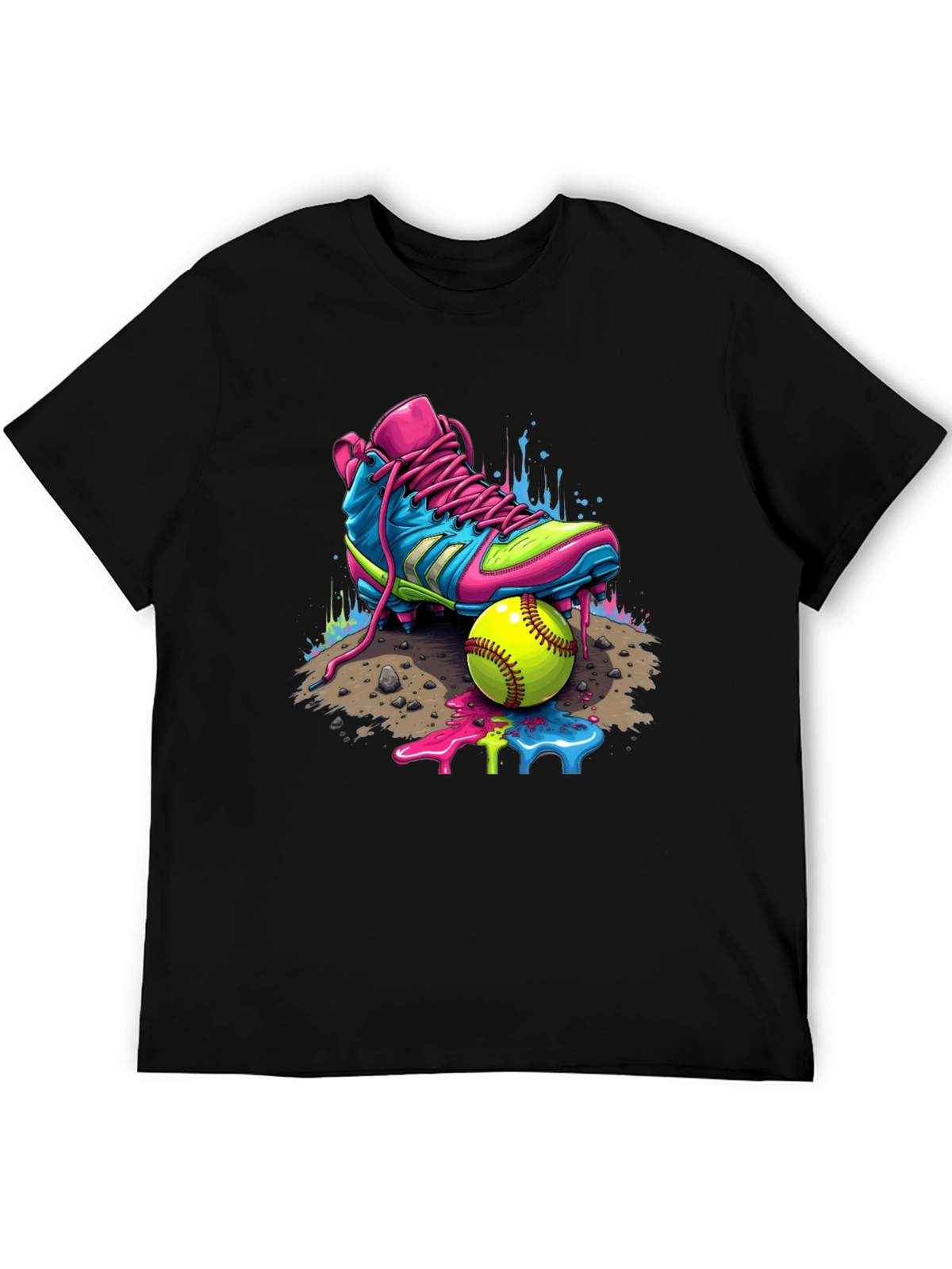 Vibrant Softball Graphic Tee
