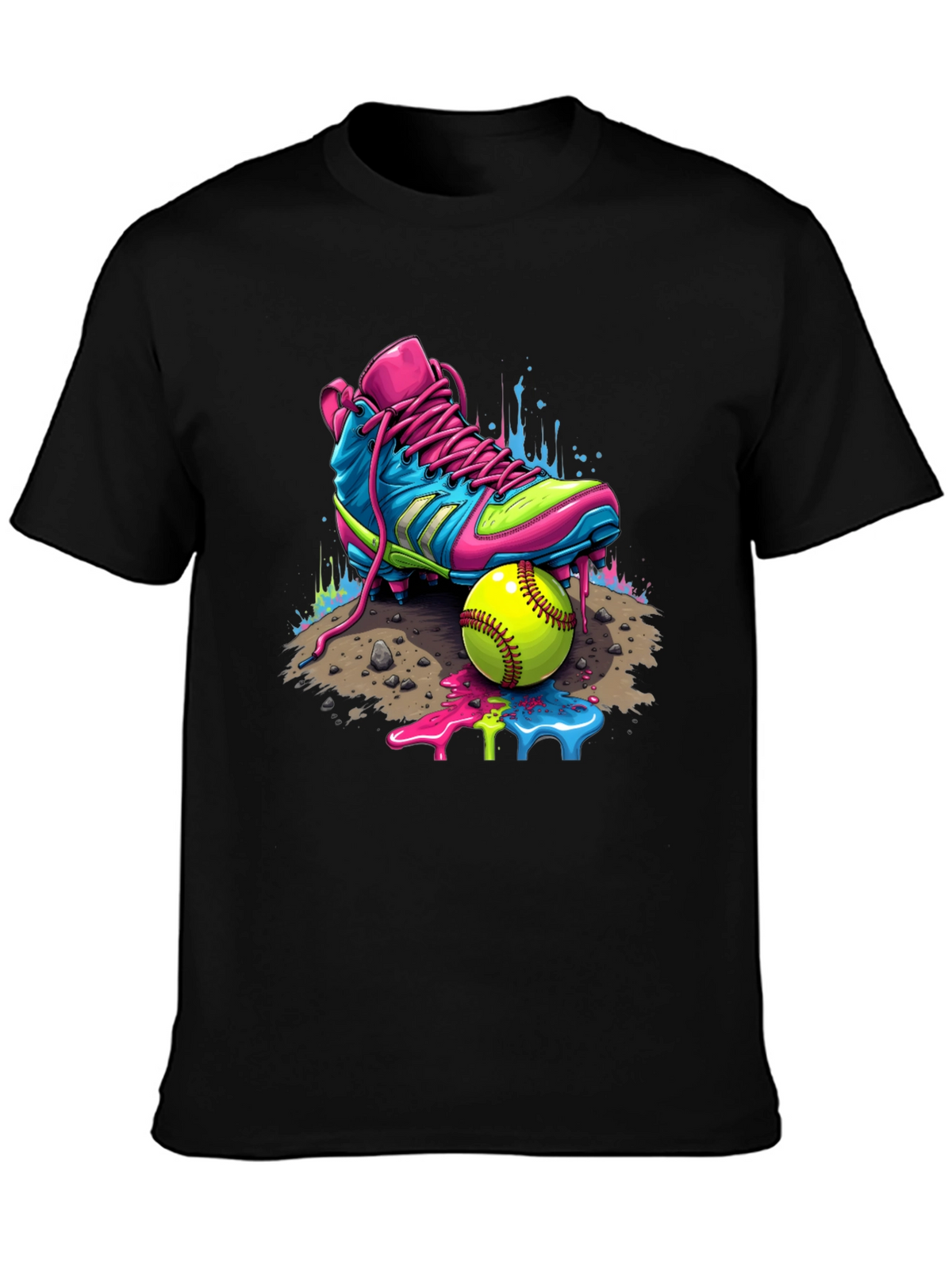 Vibrant Softball Graphic Tee