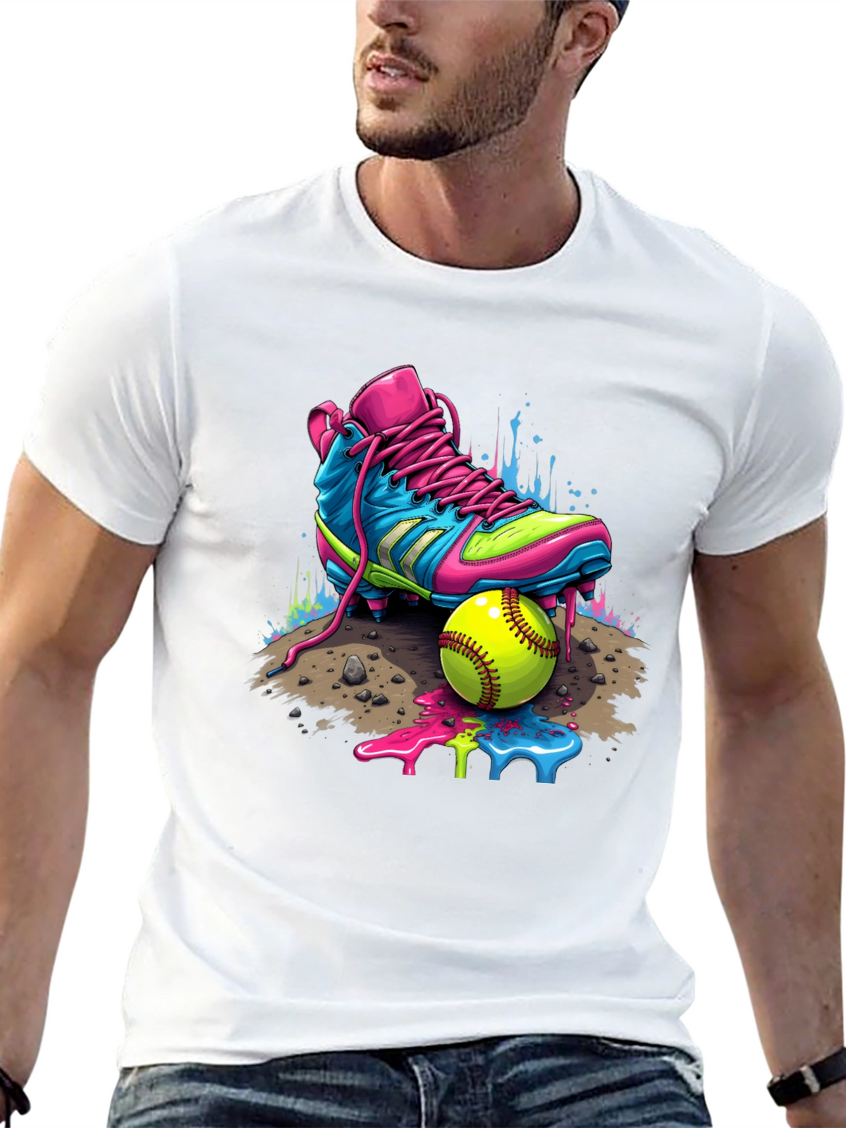 Vibrant Softball Graphic Tee