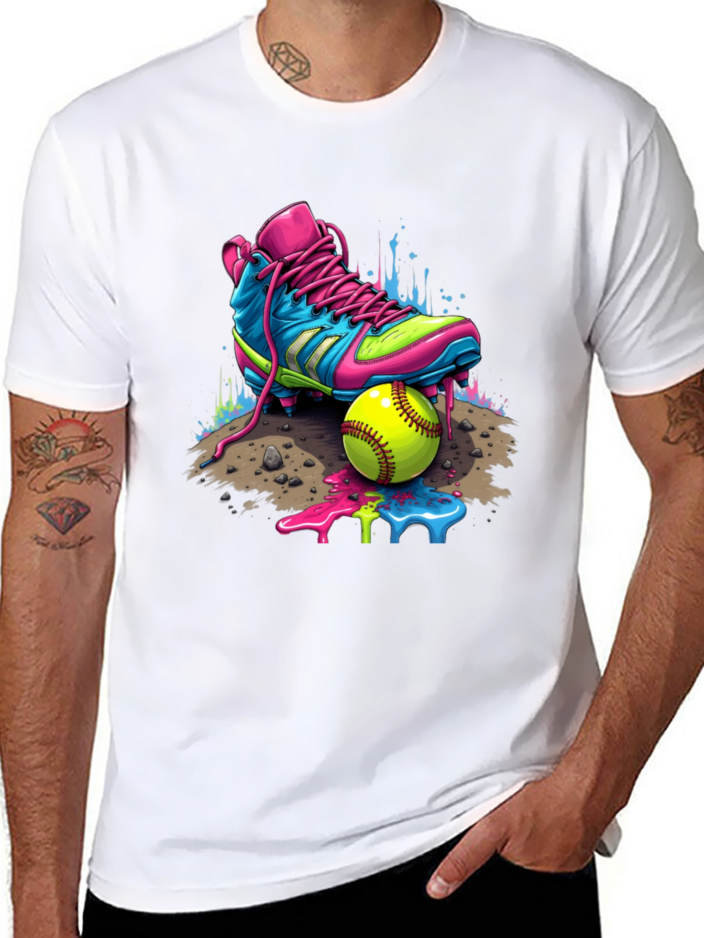 Vibrant Softball Graphic Tee
