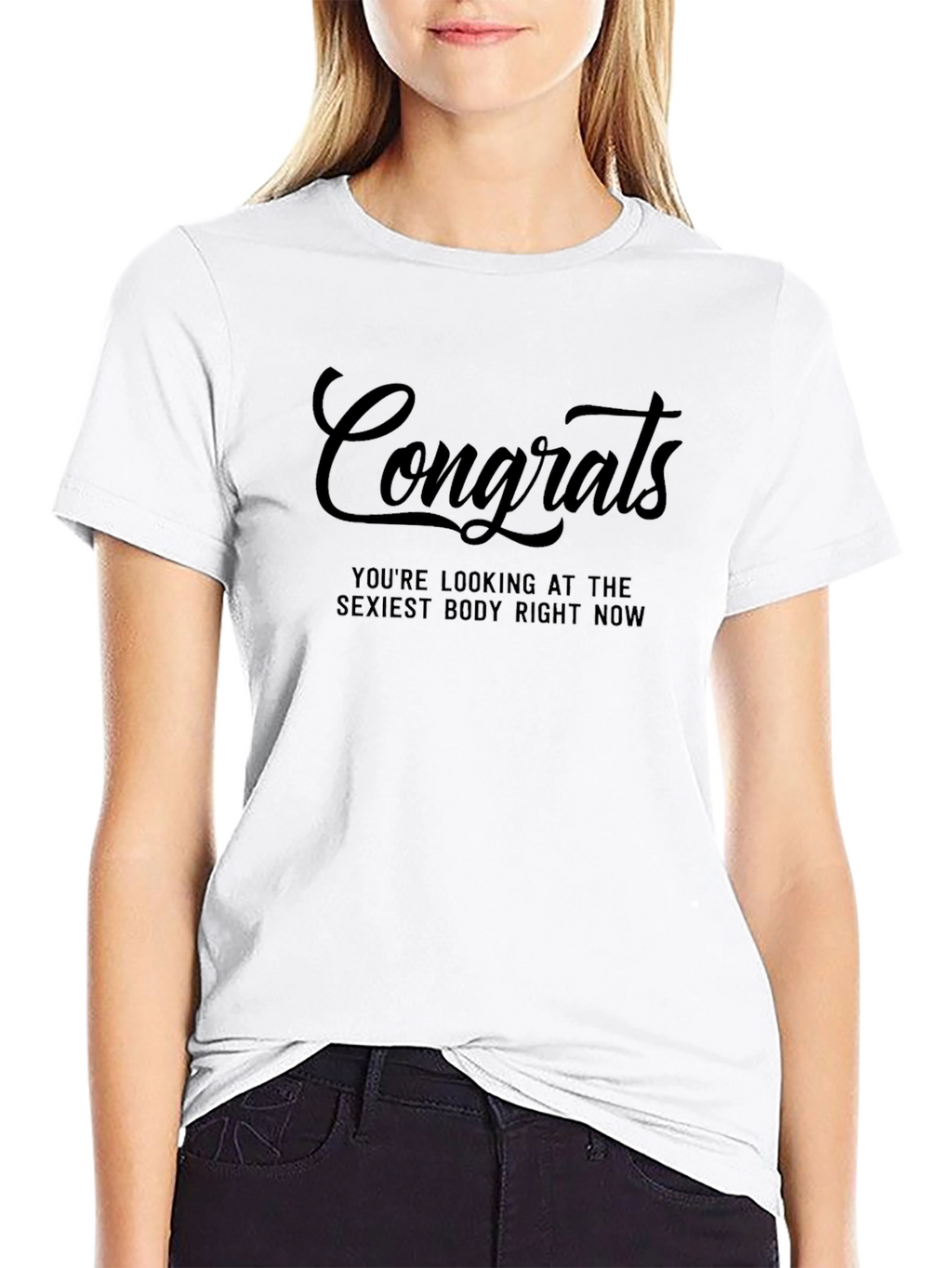 Congrats Sexiest Body Black T-Shirt