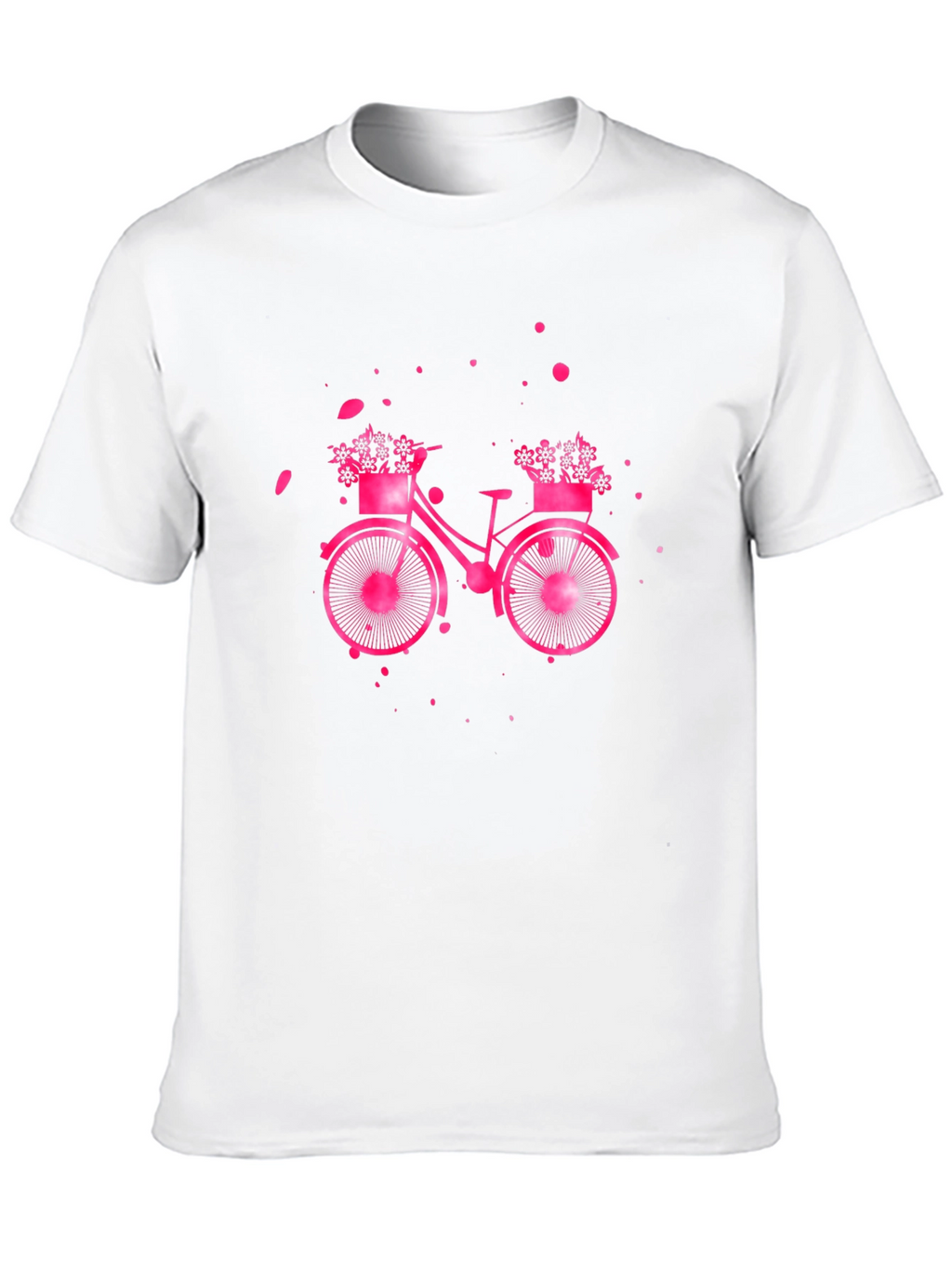 Pink Bicycle Graphic T-Shirt - Casual Wear