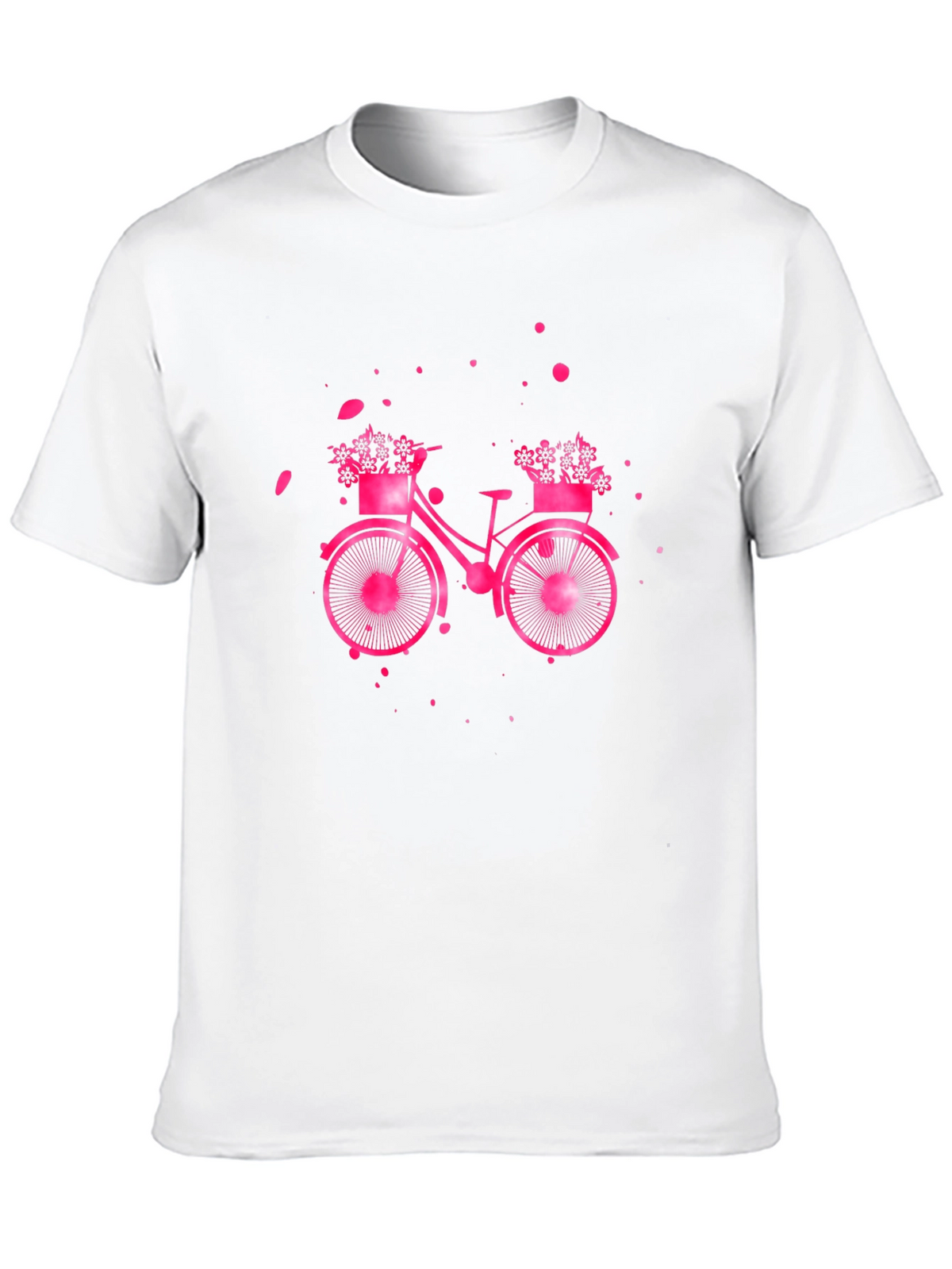Pink Bicycle Graphic T-Shirt - Casual Wear