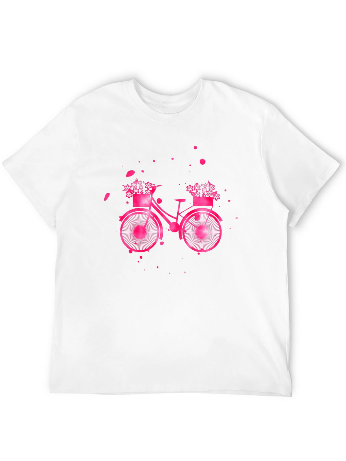 Pink Bicycle Graphic T-Shirt - Casual Wear
