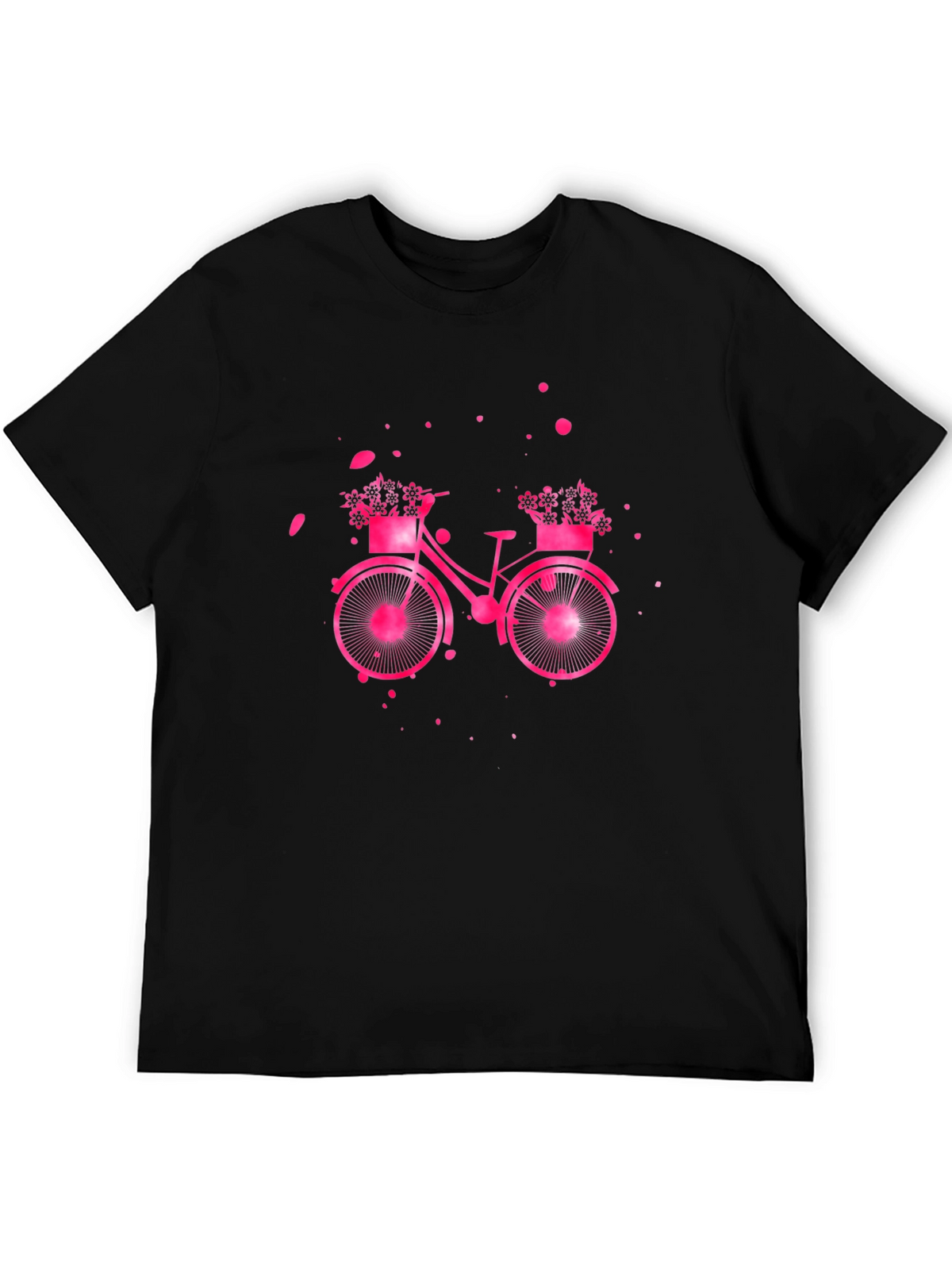 Pink Bicycle Graphic T-Shirt - Casual Wear