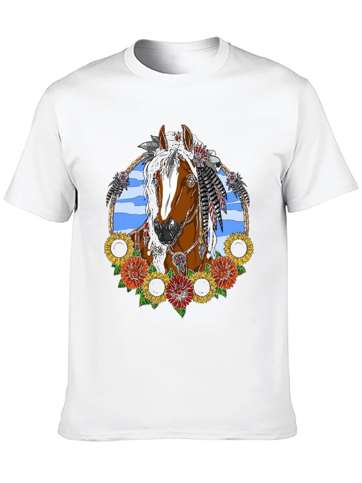 Horse and Flowers Graphic Tee