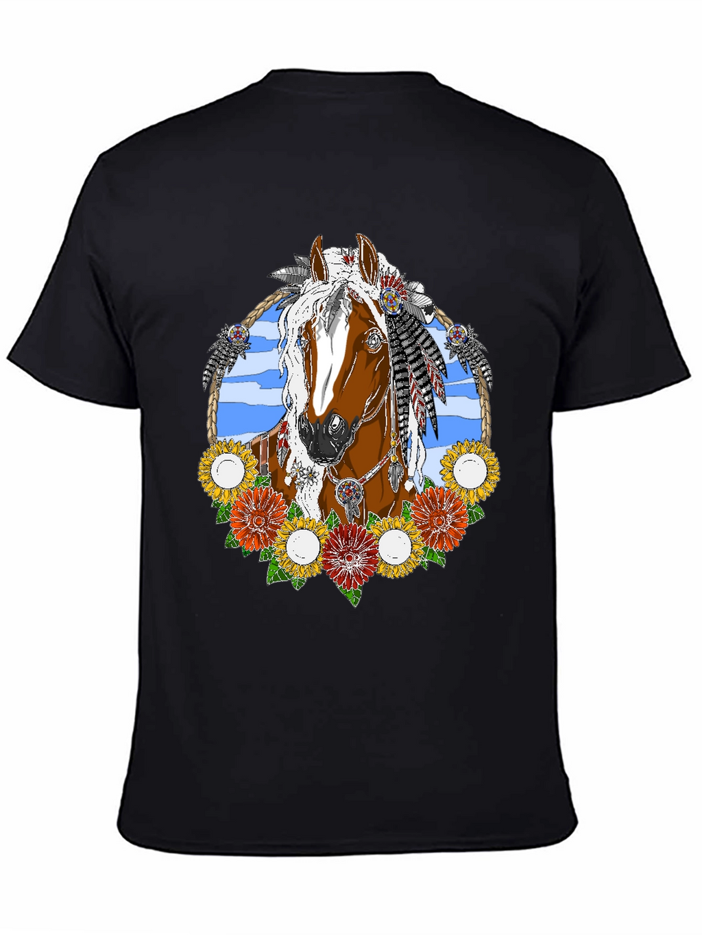 Horse and Flowers Graphic Tee