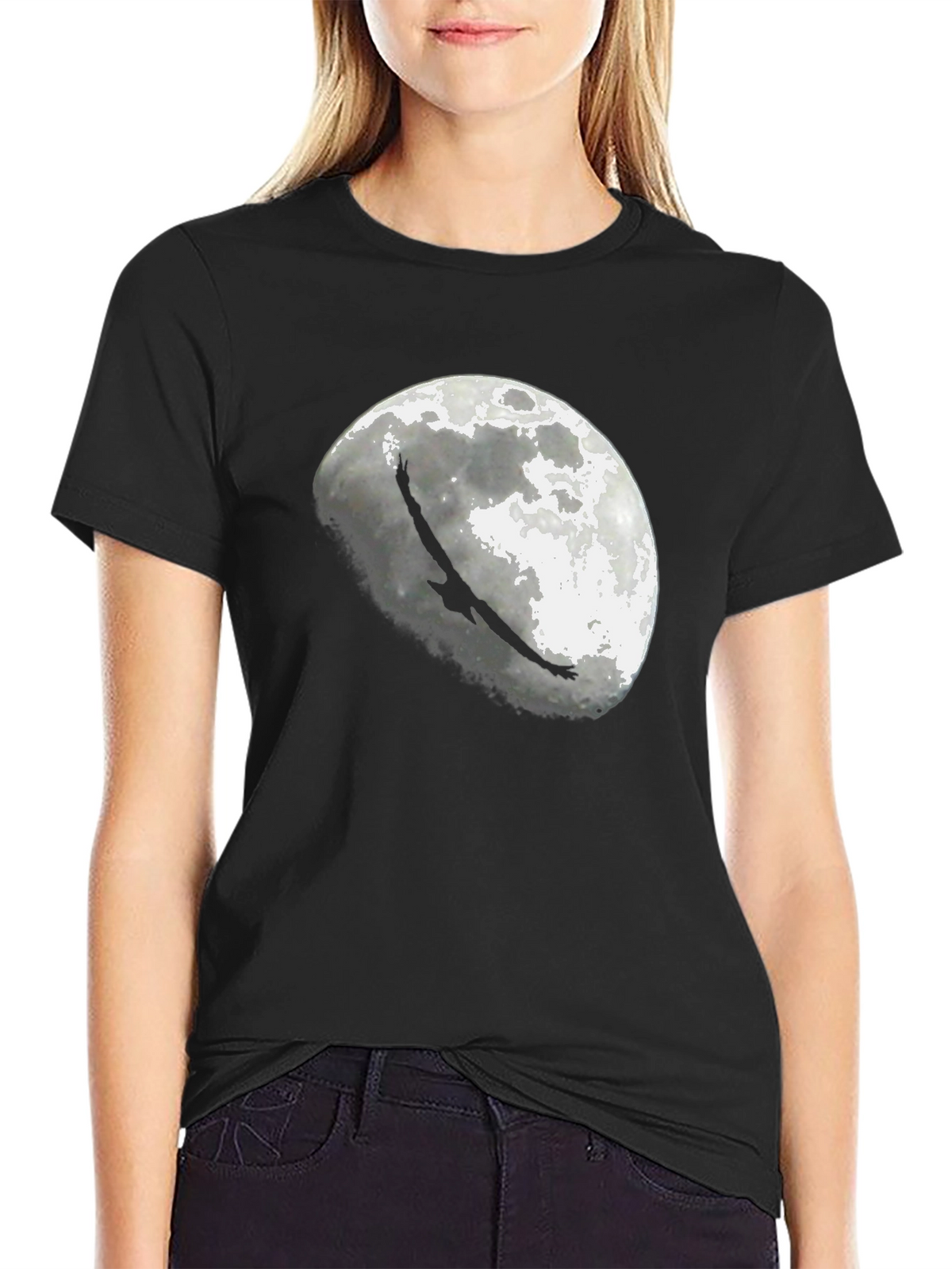 Eagle Moon Graphic T-Shirt - Black