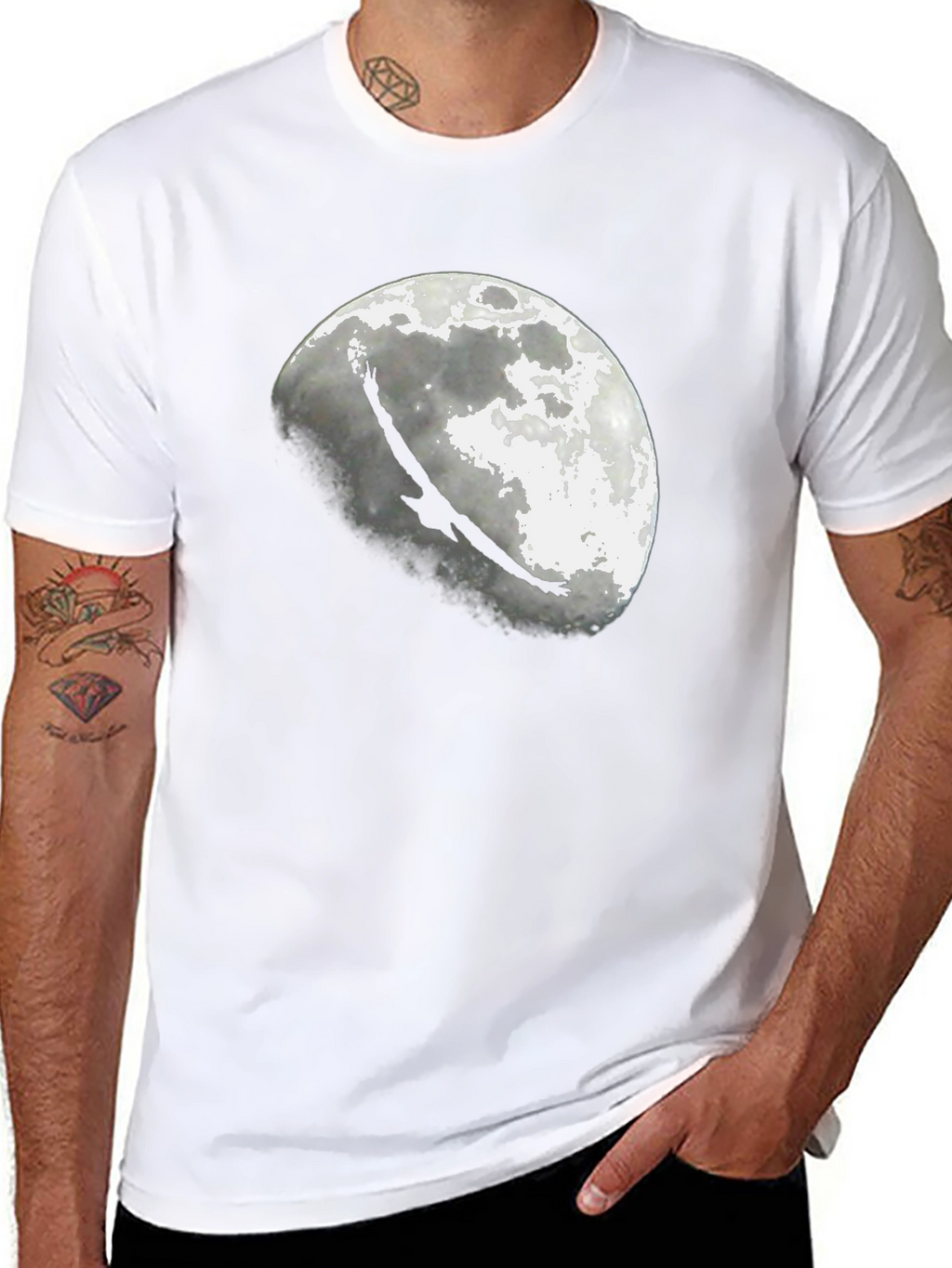Eagle Moon Graphic T-Shirt - Black