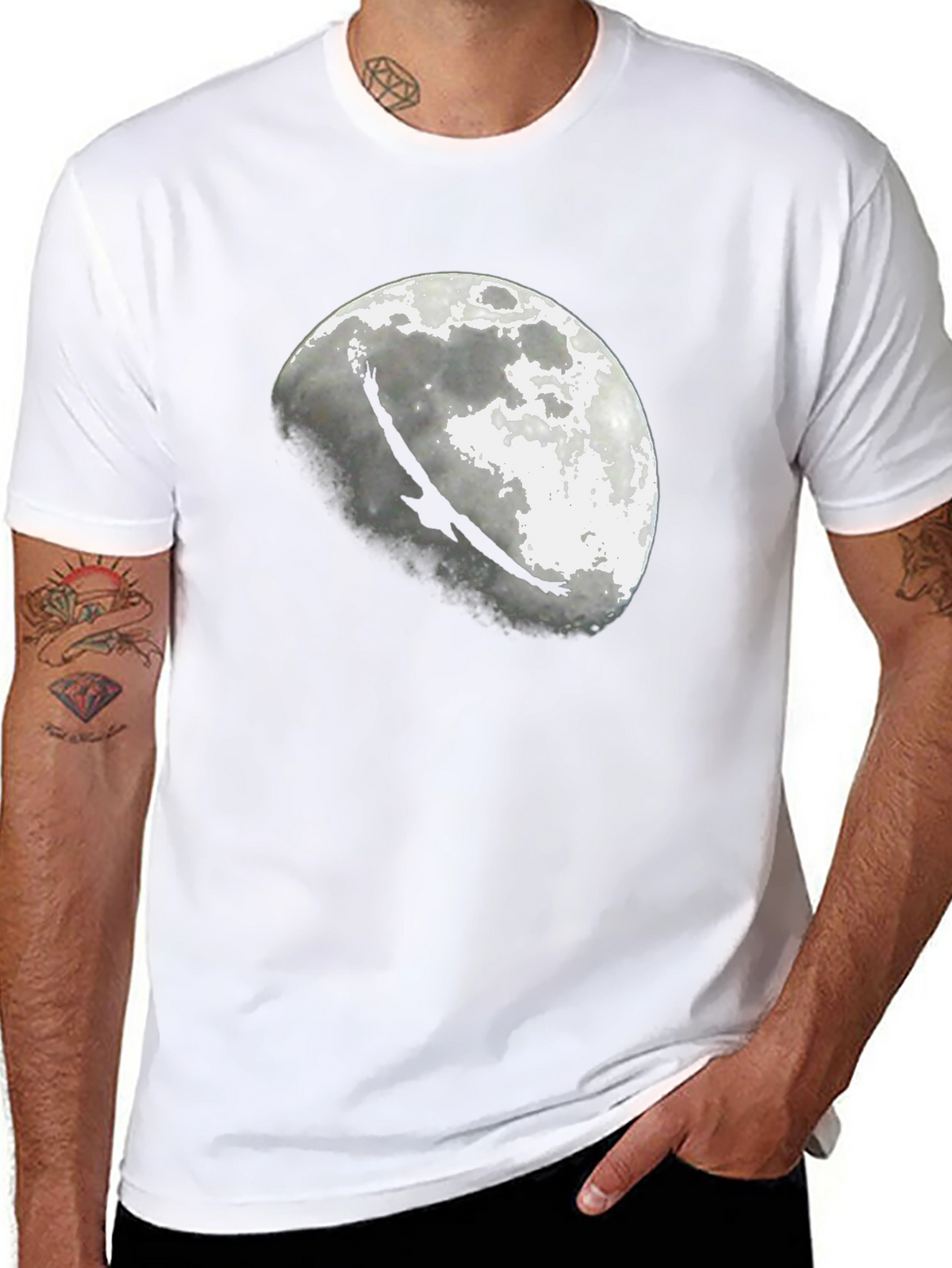 Eagle Moon Graphic T-Shirt - Black