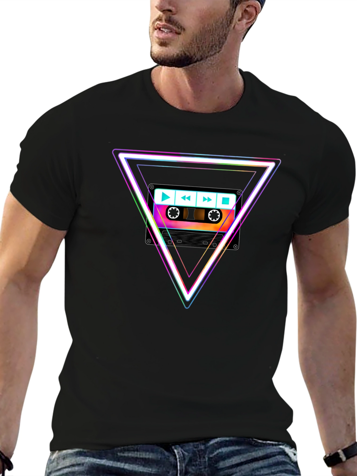 Retro Cassette Triangle Graphic Tee