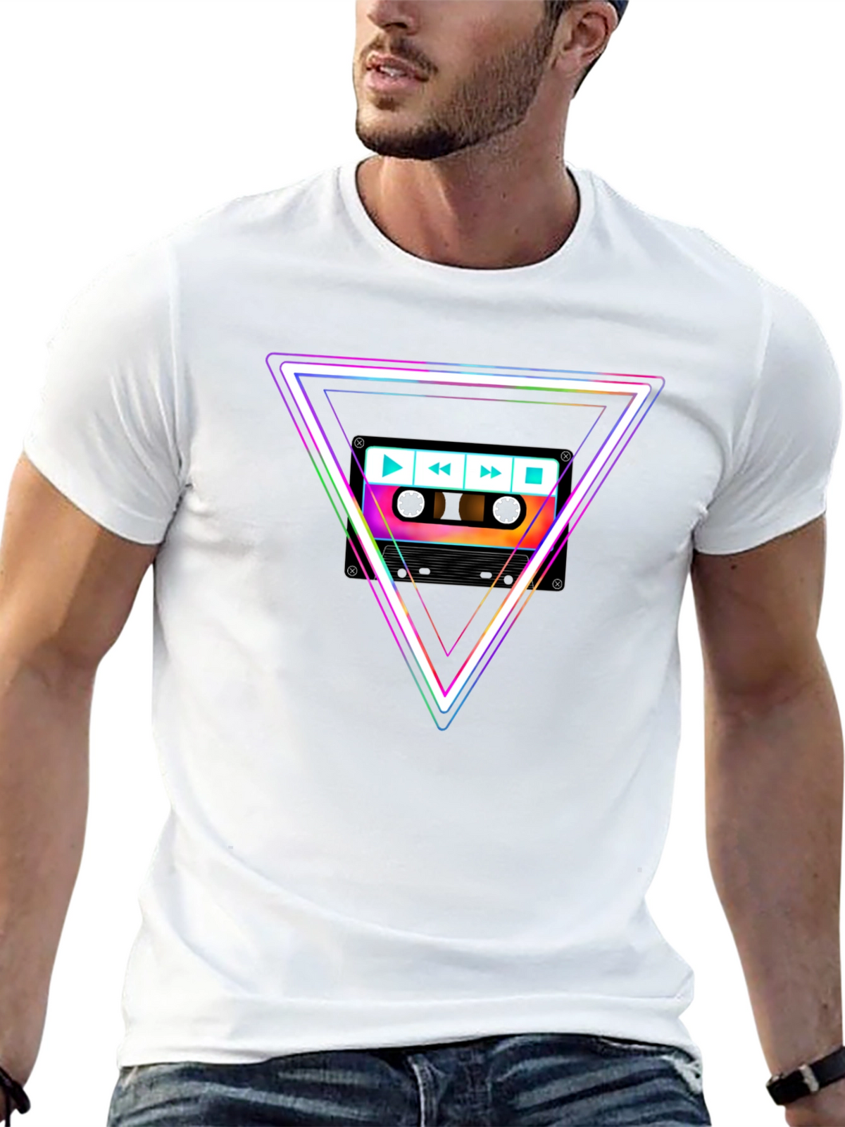 Retro Cassette Triangle Graphic Tee