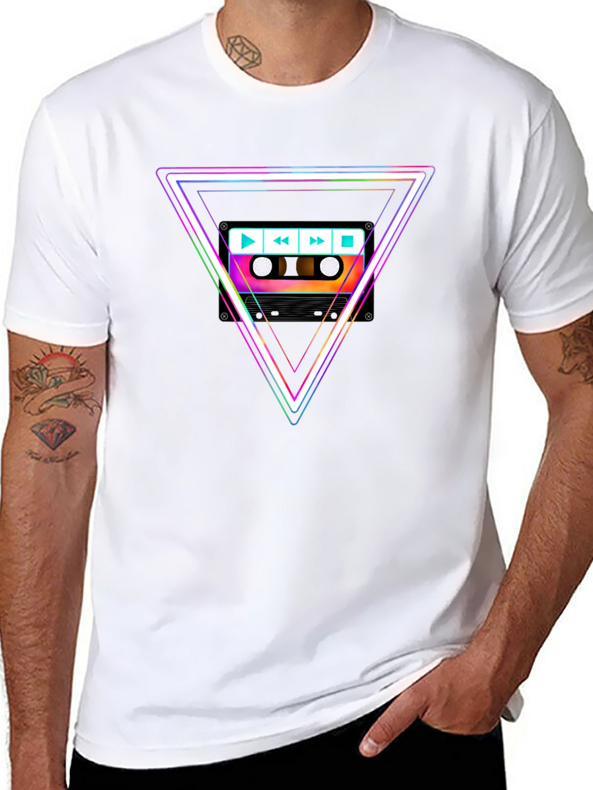 Retro Cassette Triangle Graphic Tee