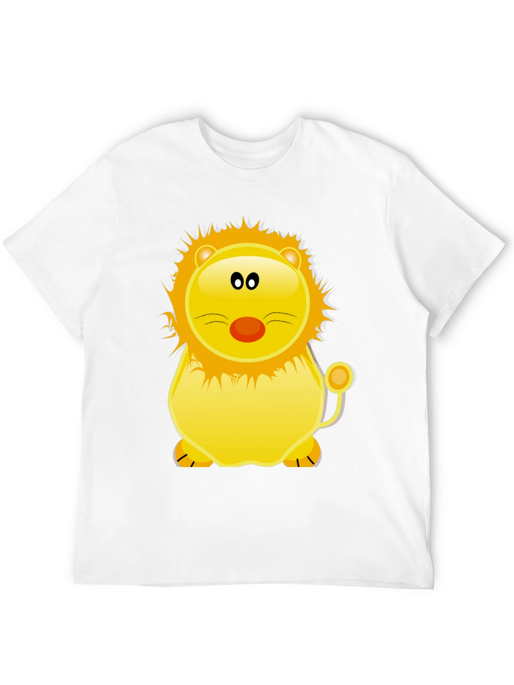 Cartoon Lion Graphic Tee - Black T-Shirt