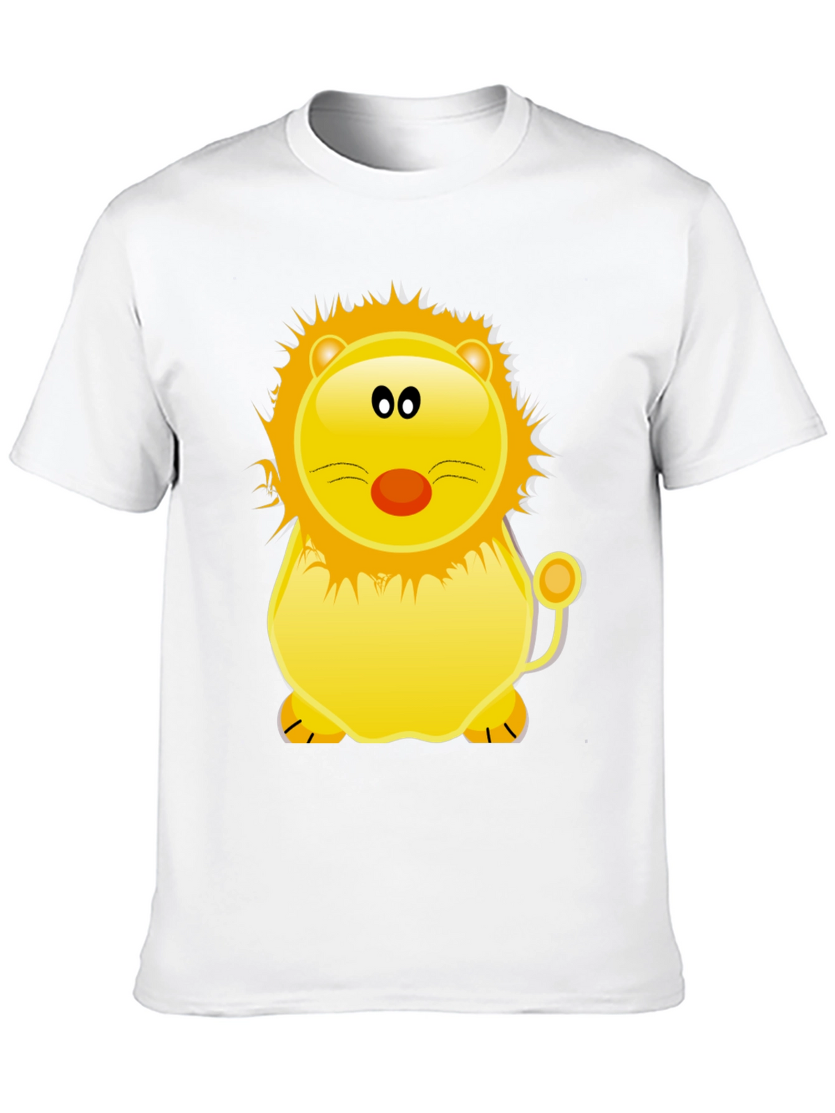 Cartoon Lion Graphic Tee - Black T-Shirt