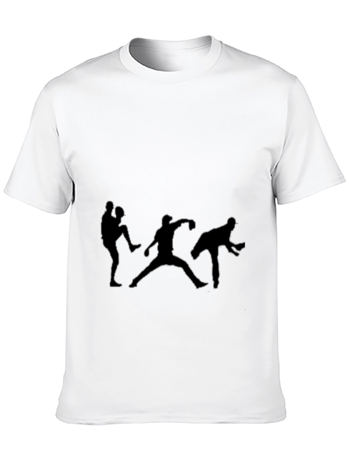 Baseball Player Silhouette Black T-Shirt