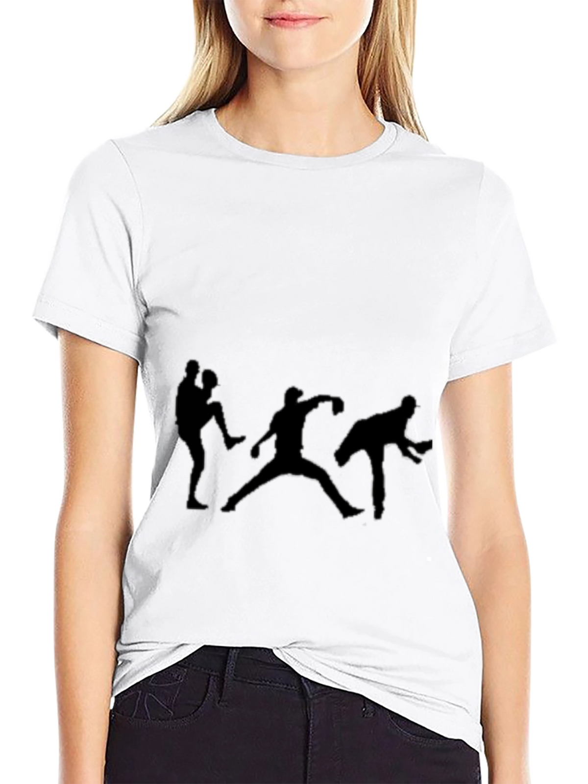 Baseball Player Silhouette Black T-Shirt