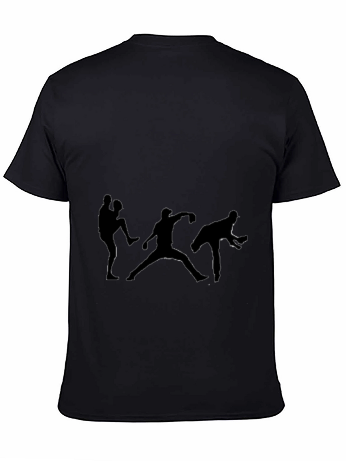 Baseball Player Silhouette Black T-Shirt