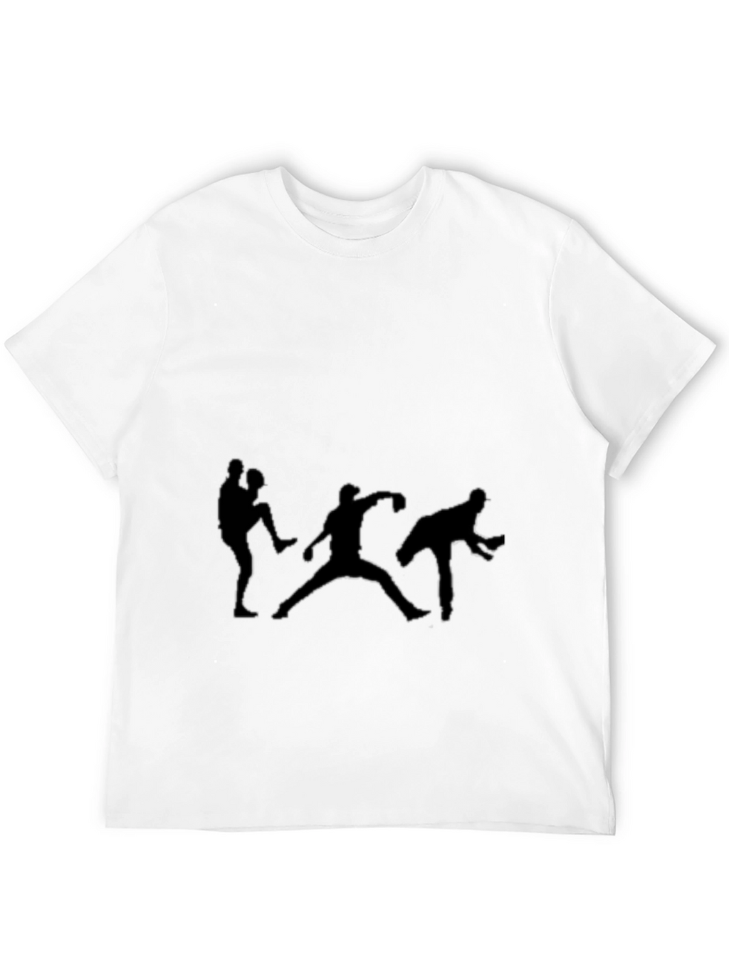 Baseball Player Silhouette Black T-Shirt