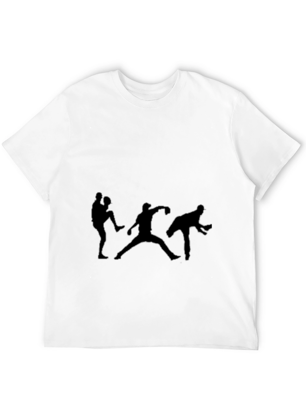 Baseball Player Silhouette Black T-Shirt