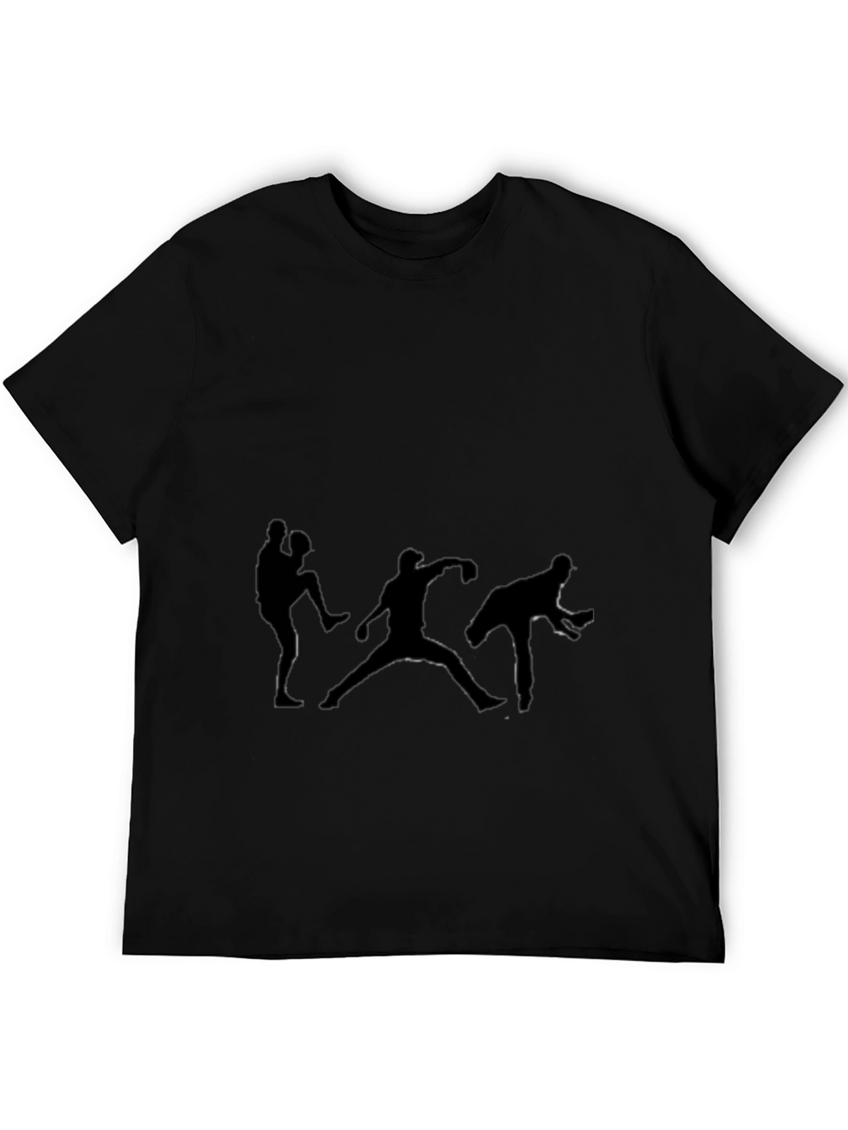 Baseball Player Silhouette Black T-Shirt
