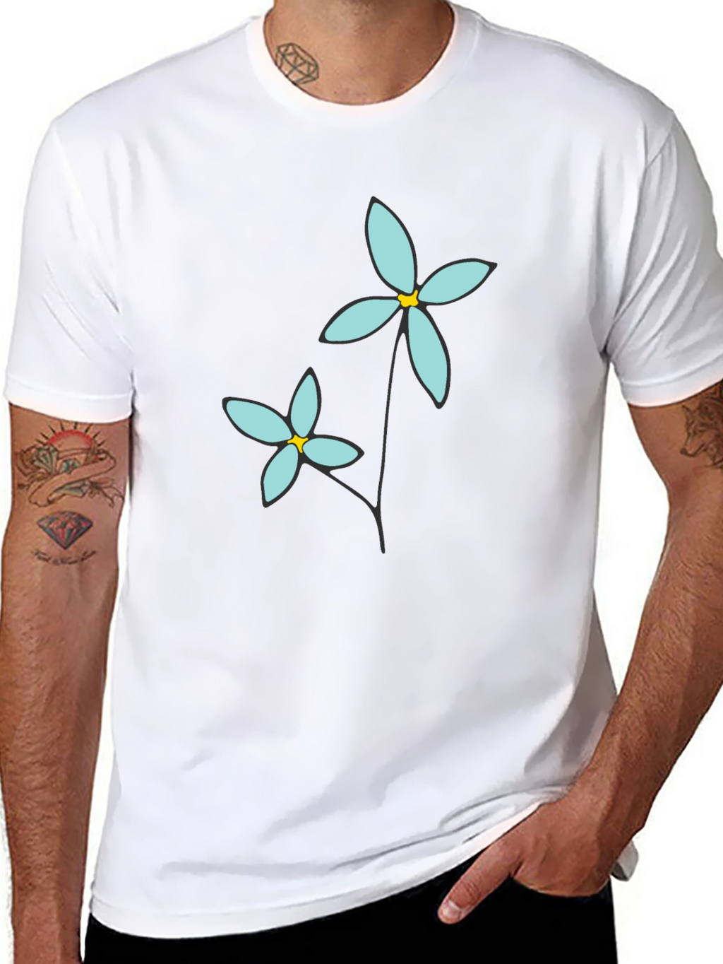 Floral Graphic Print Crew Neck T-Shirt