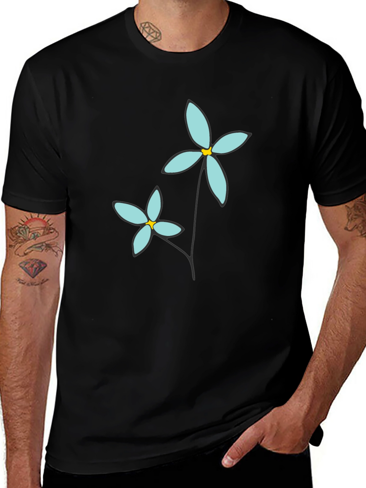 Floral Graphic Print Crew Neck T-Shirt