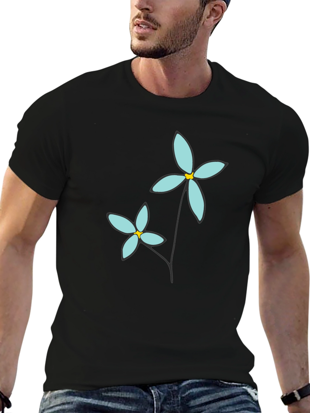 Floral Graphic Print Crew Neck T-Shirt