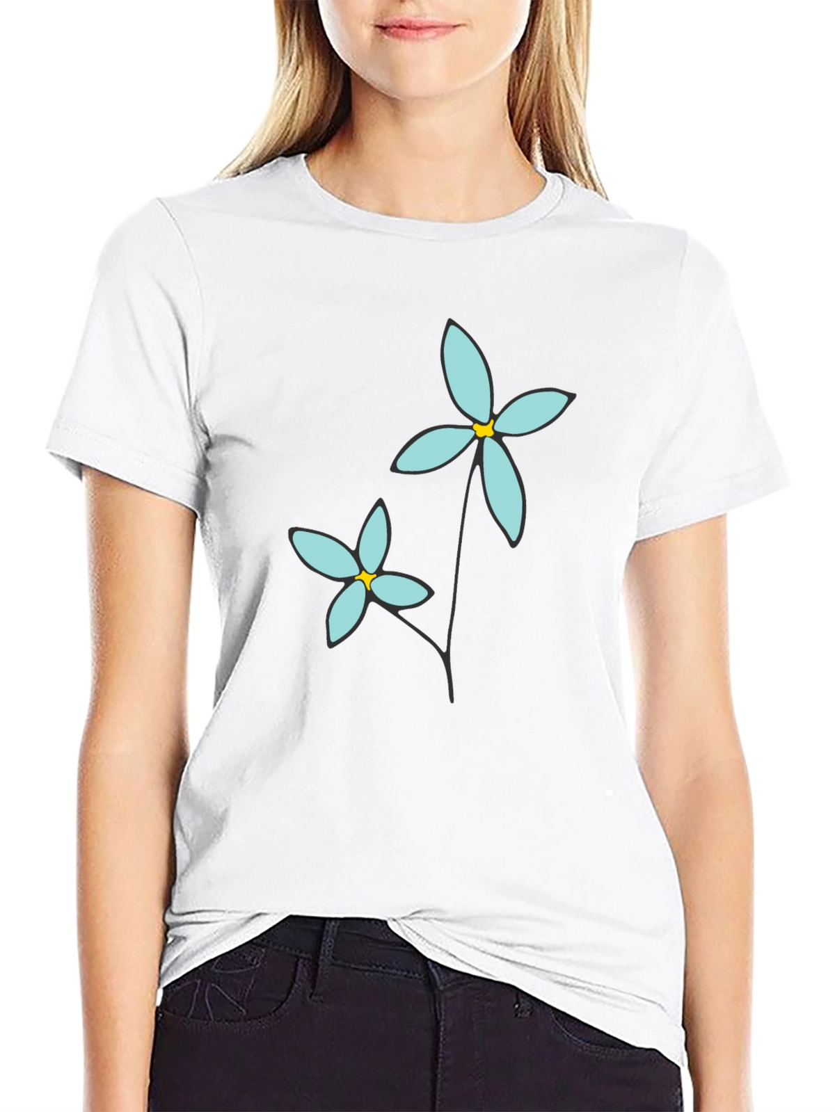Floral Graphic Print Crew Neck T-Shirt