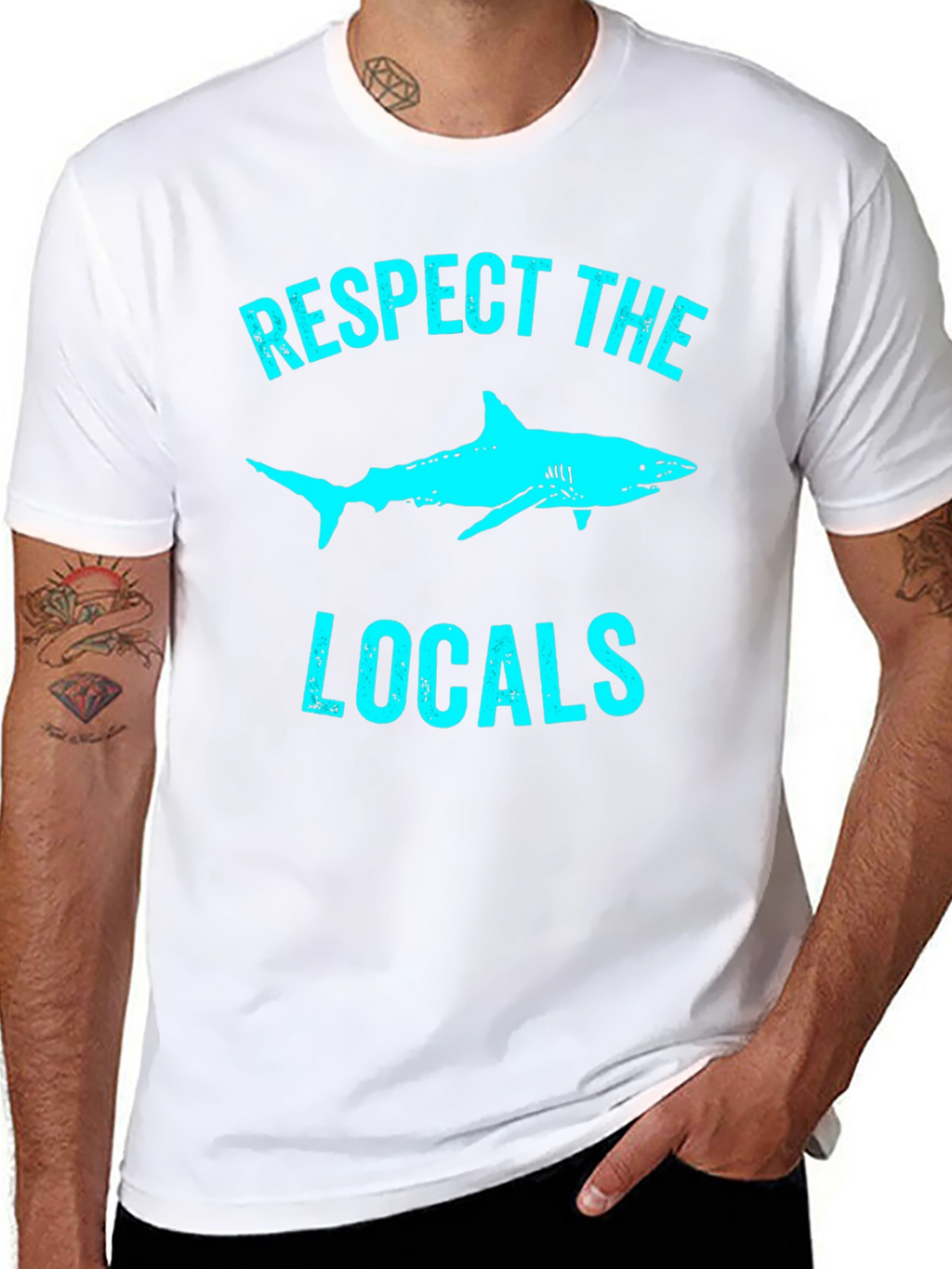 Respect the Locals Shark Graphic Tee - Black