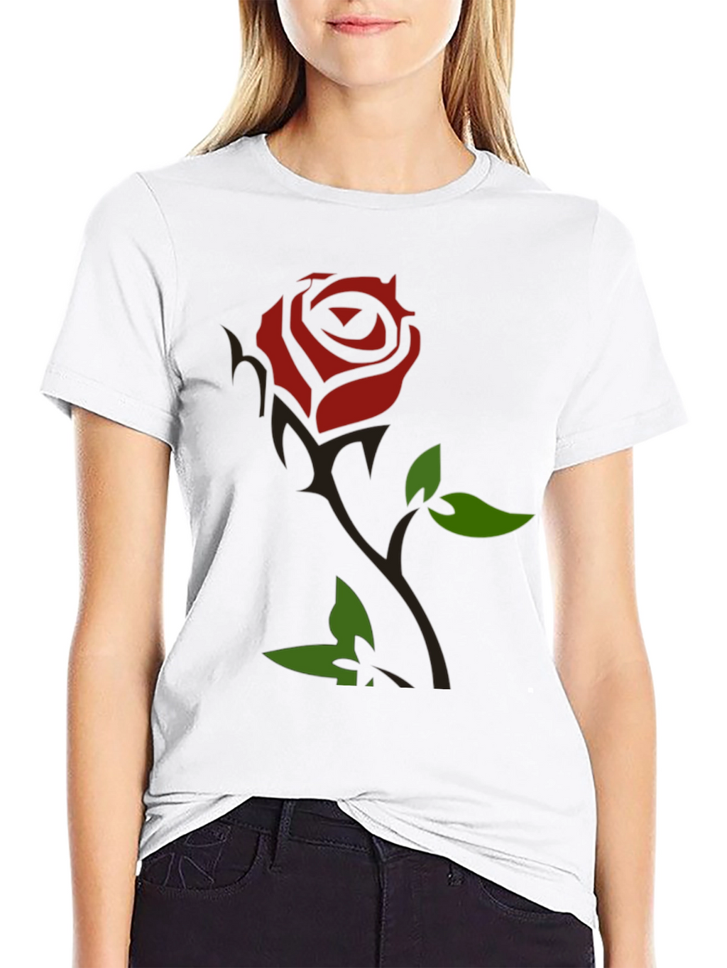 Rose Graphic T-Shirt - Black