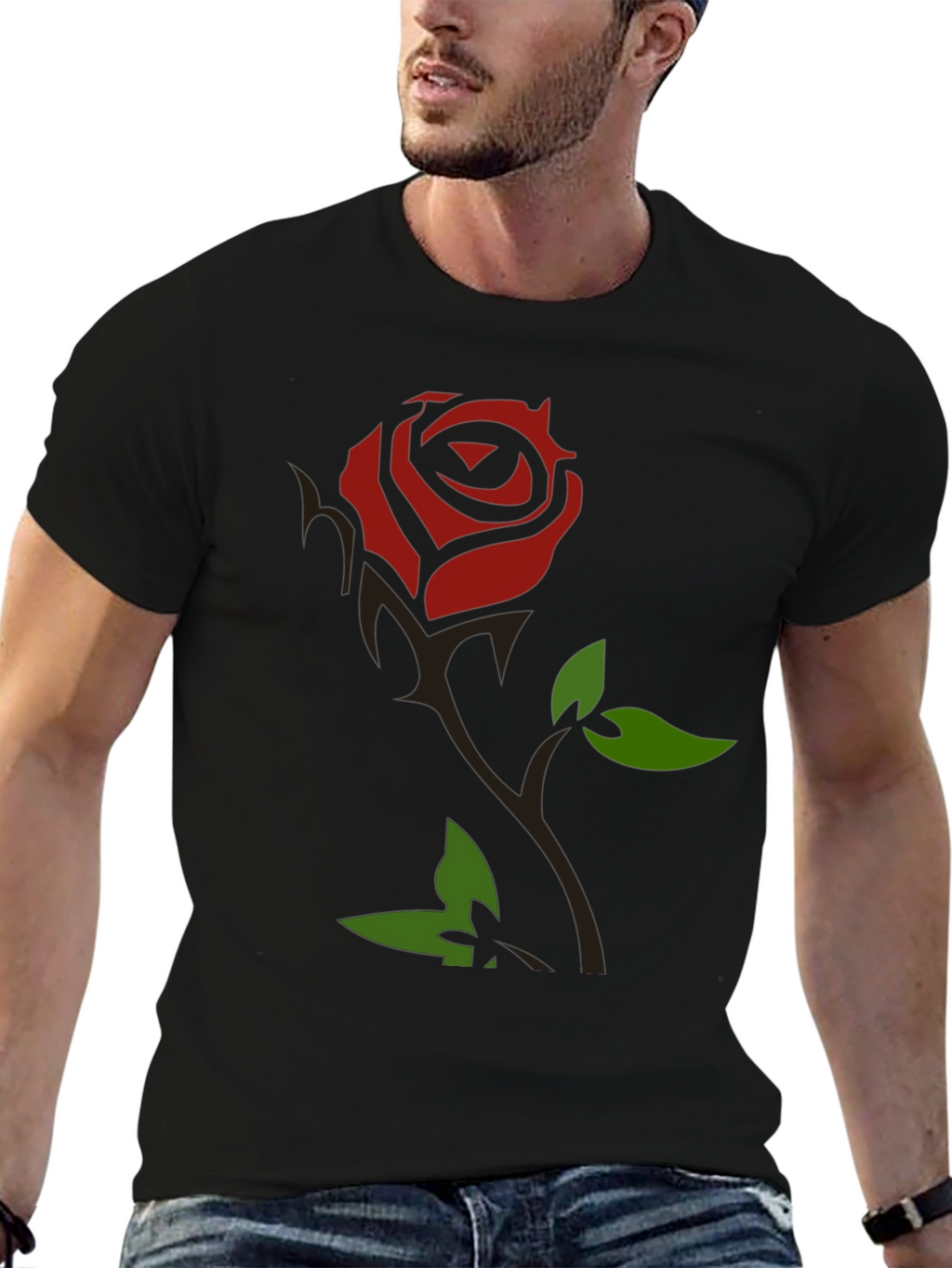 Rose Graphic T-Shirt - Black
