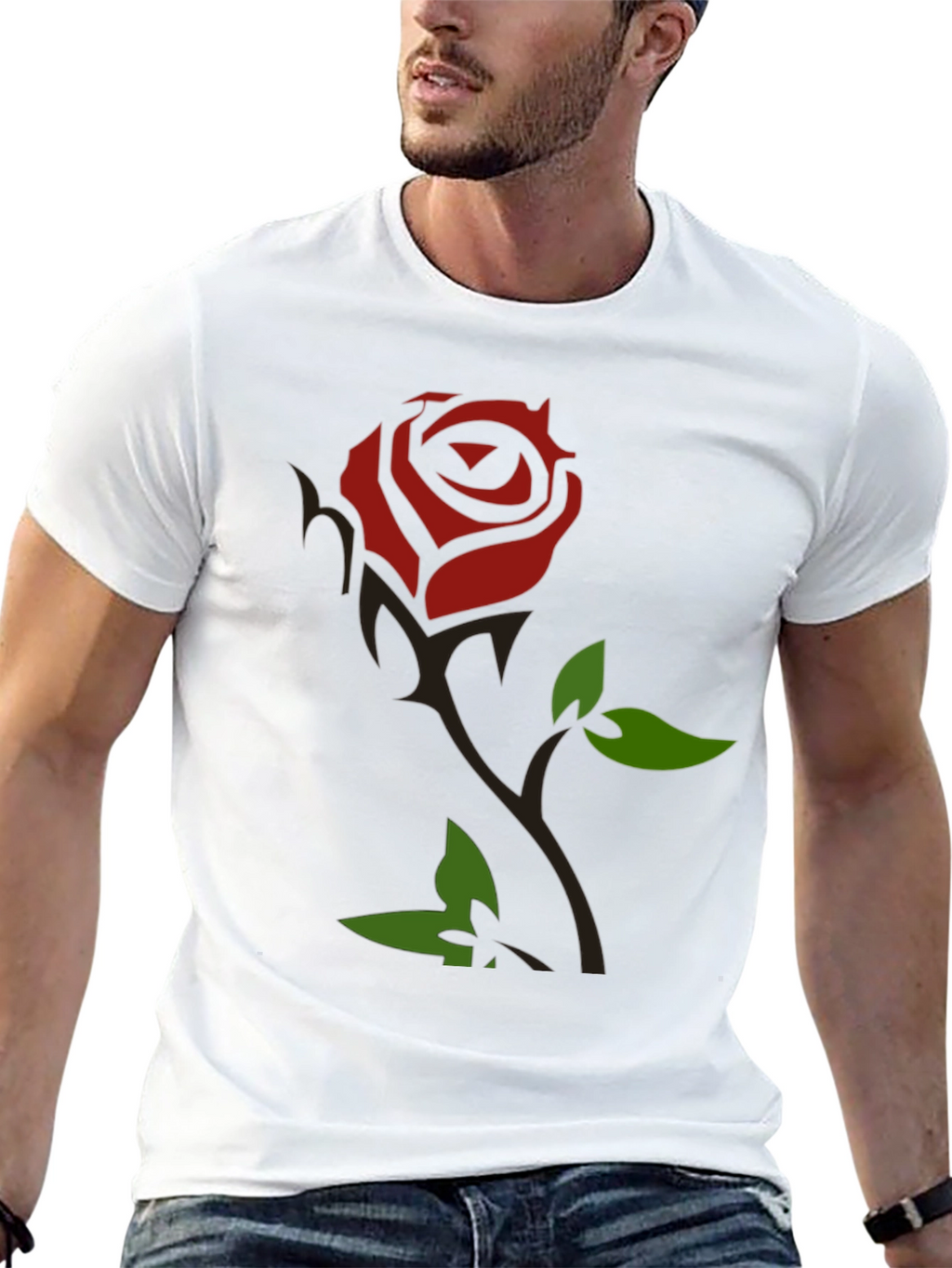 Rose Graphic T-Shirt - Black