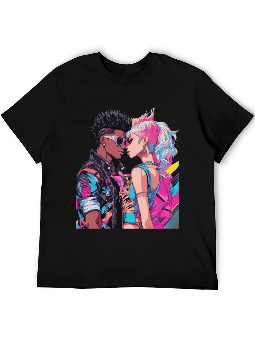 Retro Romance Graphic Tee - Cool Couple T-Shirt