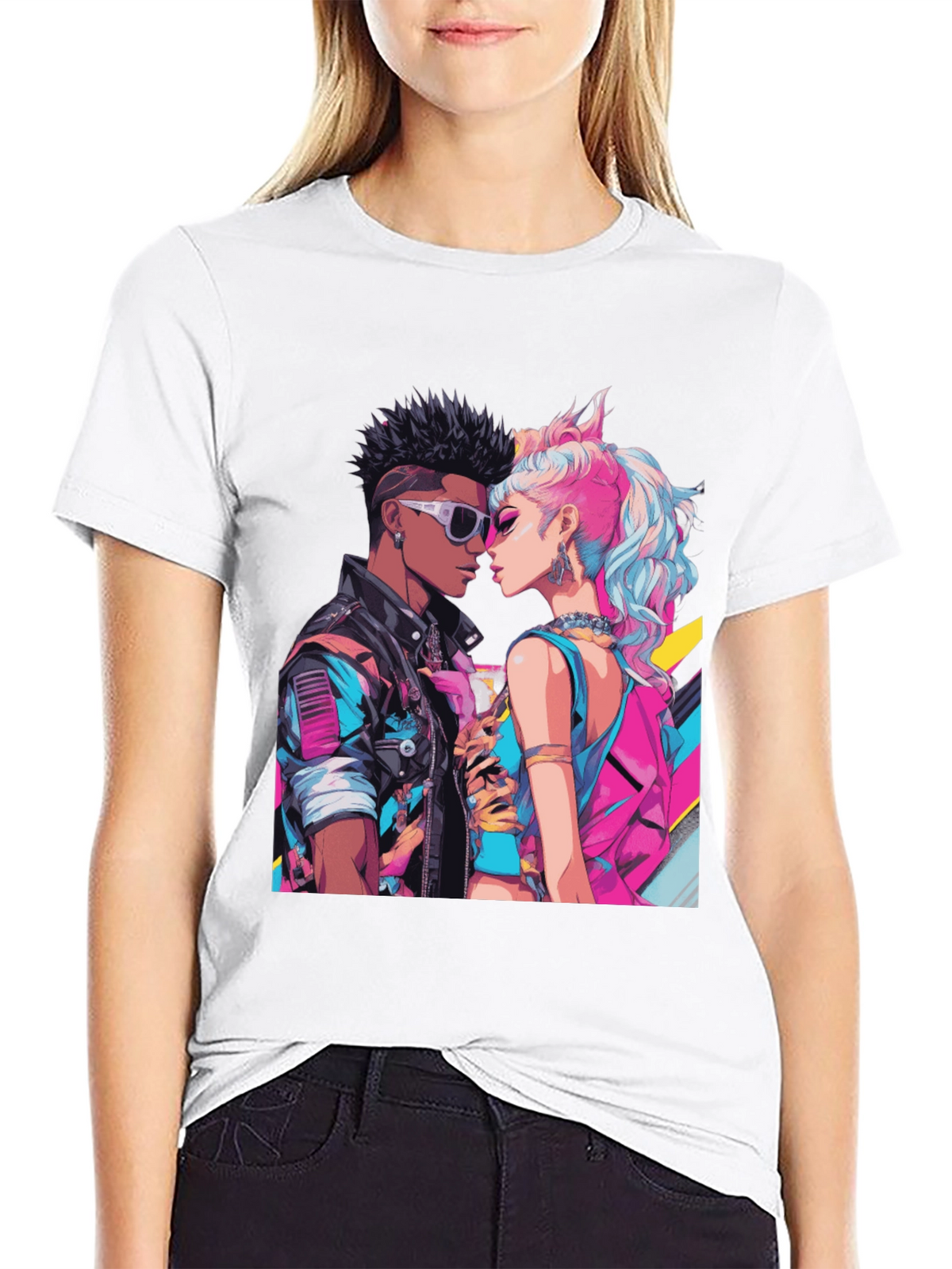Retro Romance Graphic Tee - Cool Couple T-Shirt