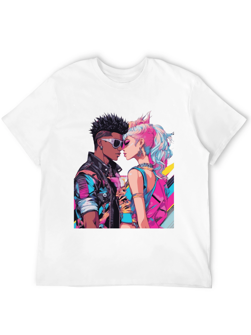 Retro Romance Graphic Tee - Cool Couple T-Shirt