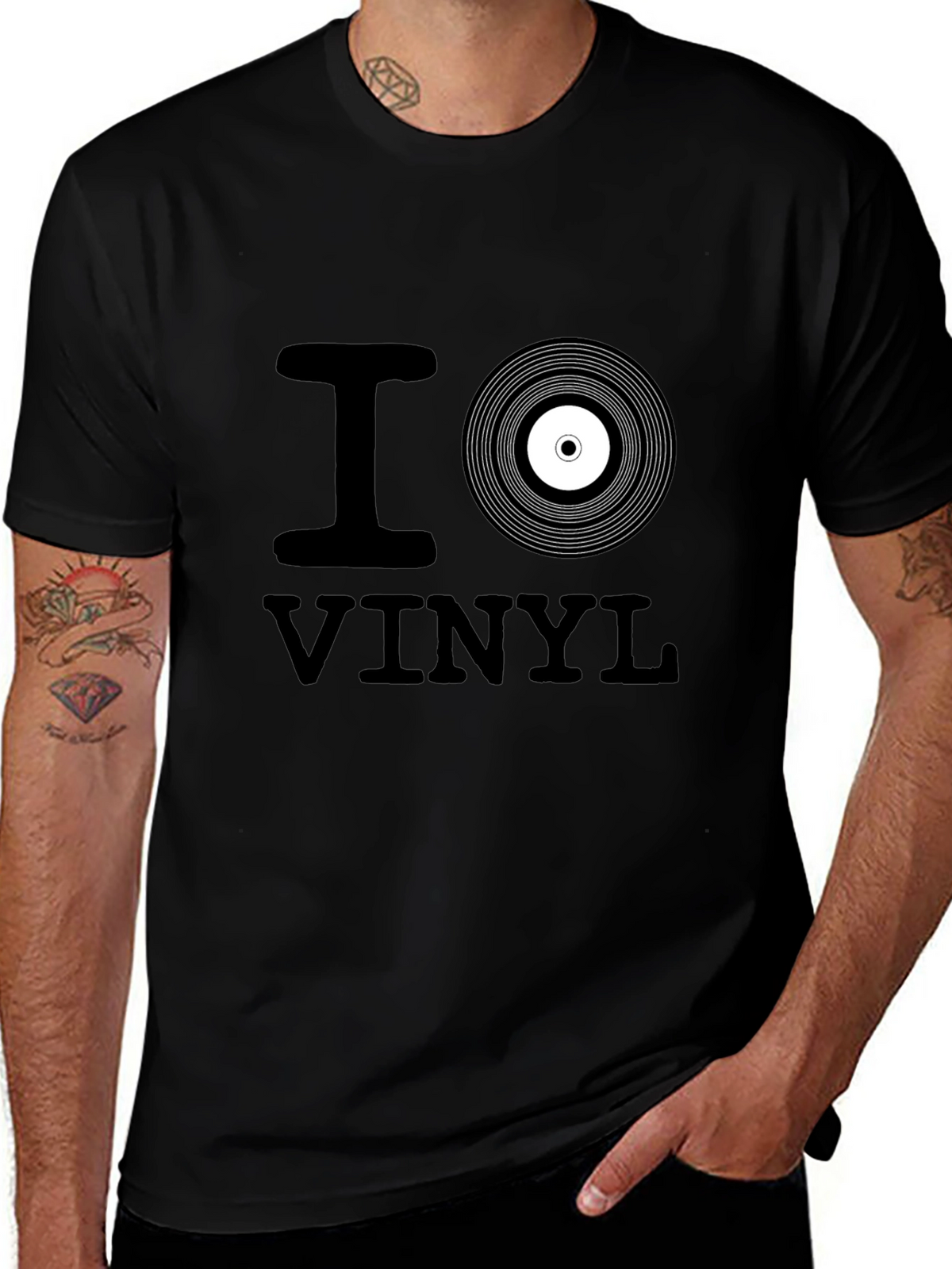 I Love Vinyl Black T-Shirt