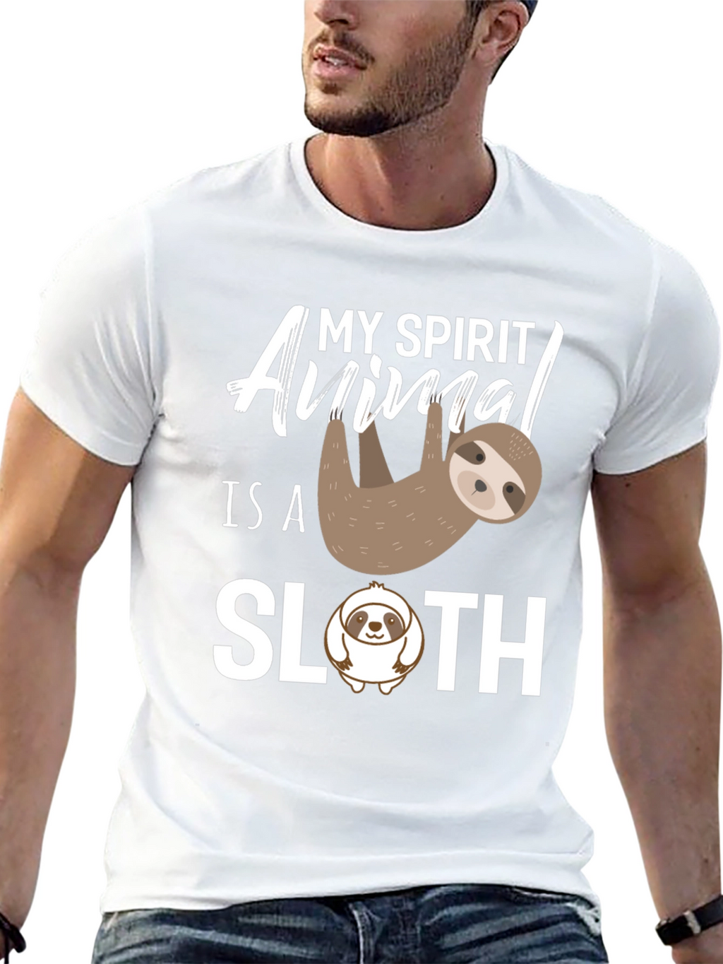 My Spirit Animal is a Sloth Black T-Shirt